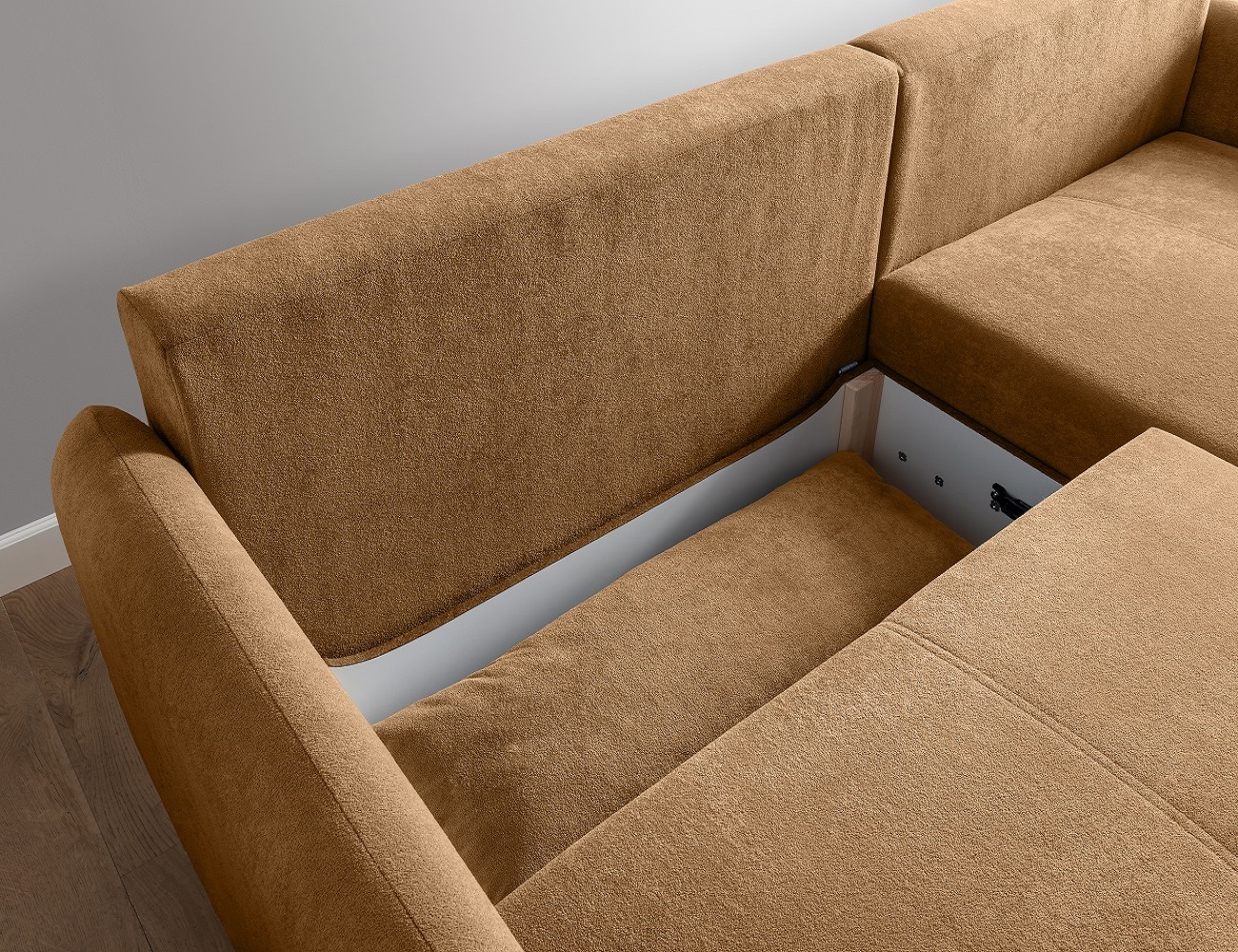 Ecksofa Mara mit Schlaffunktion und Bettkasten – Benformato Ecksofa Mara mit Schlaffunktion und Bettkasten – Benformato