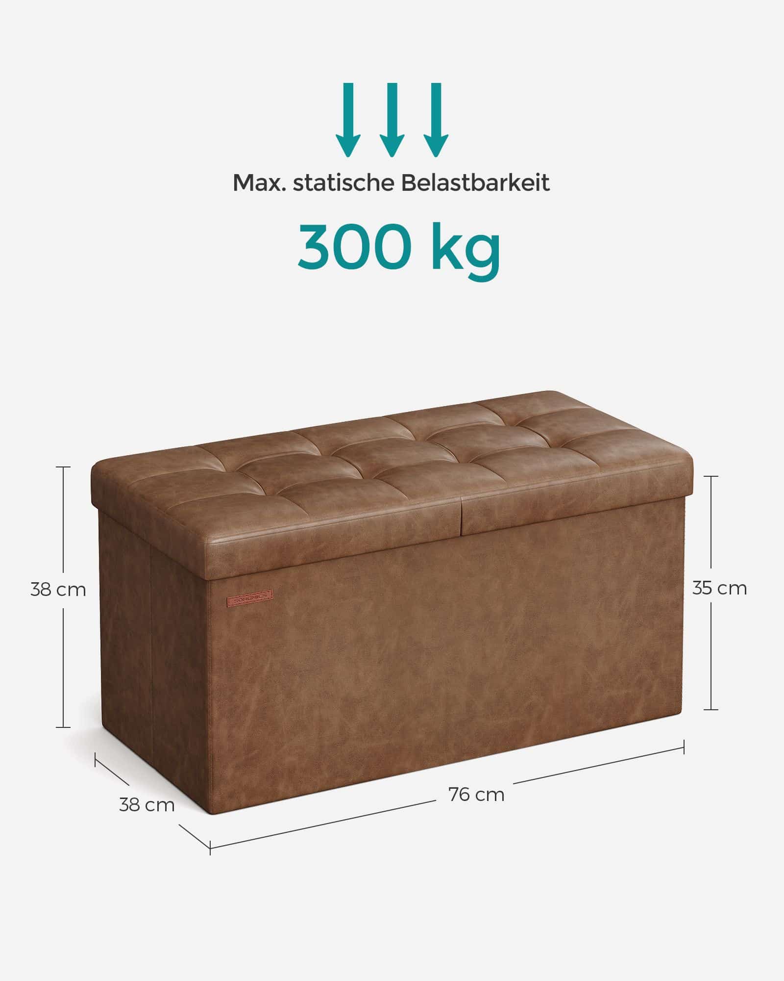 Sitzbank faltbar 89 Liter 38 x 76 x 38 cm kaffeebraun Sitzbank faltbar 89 Liter 38 x 76 x 38 cm kaffeebraun