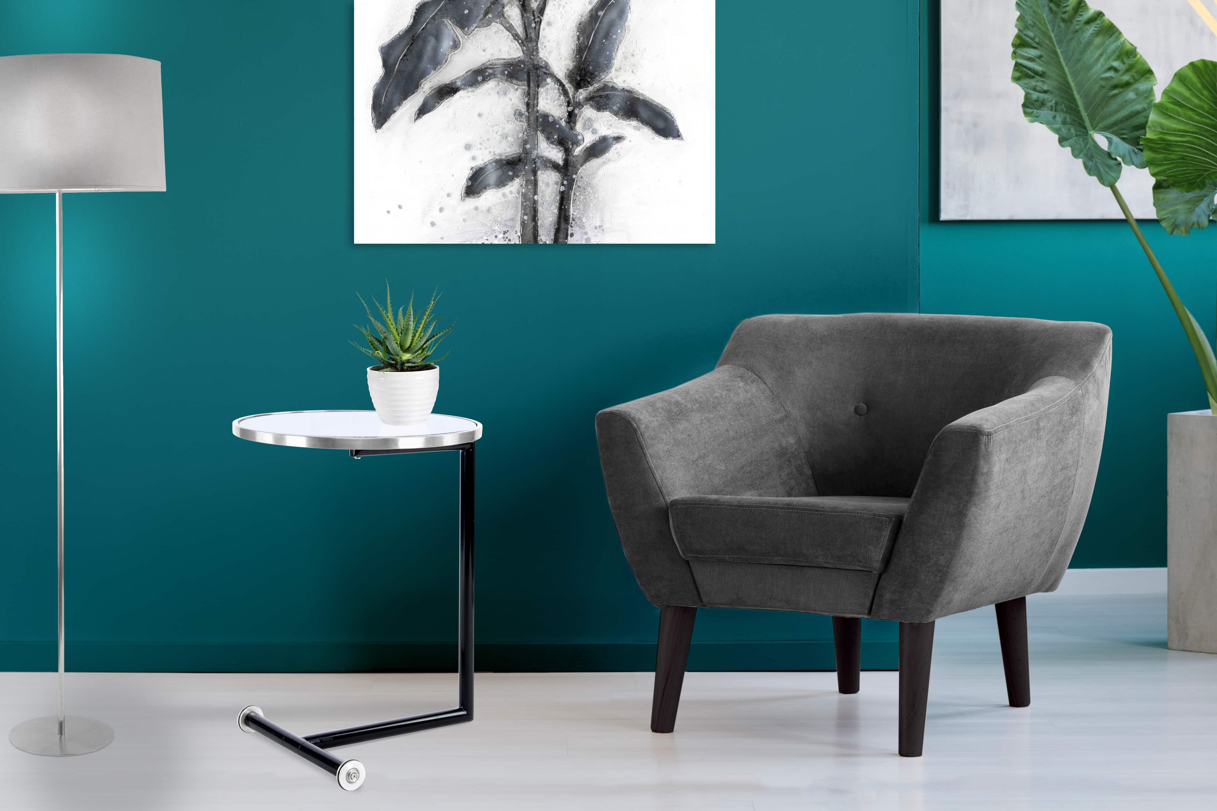 Beistelltisch Servant 210 Silber / Weiß Beistelltisch Servant 210 Silber / Weiß