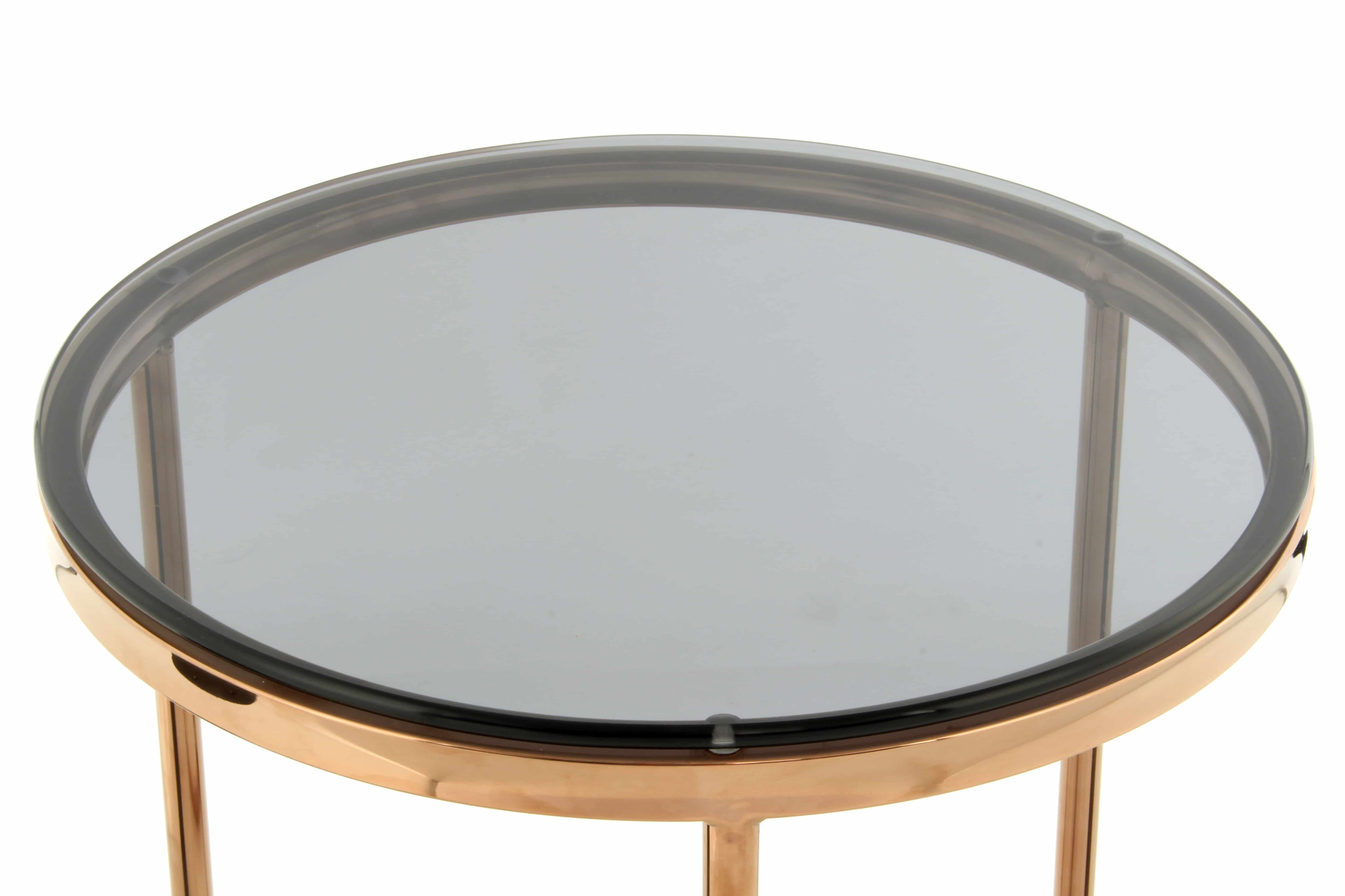 Beistelltisch Wynona 125 Grau / Rosàgold