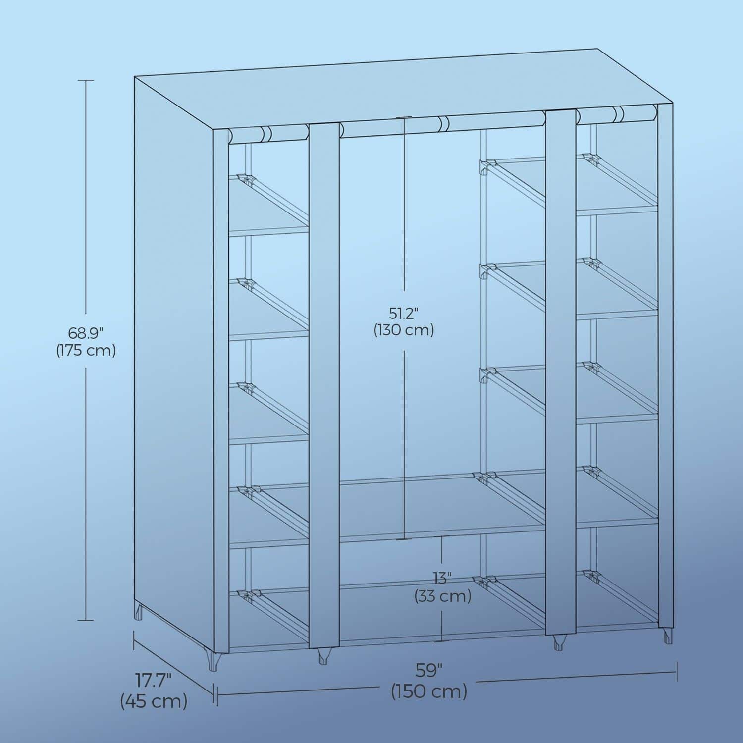 Kleiderschrank, Stoffschrank, mit Überzug aus Vliesstoff Kleiderschrank, Stoffschrank, mit Überzug aus Vliesstoff