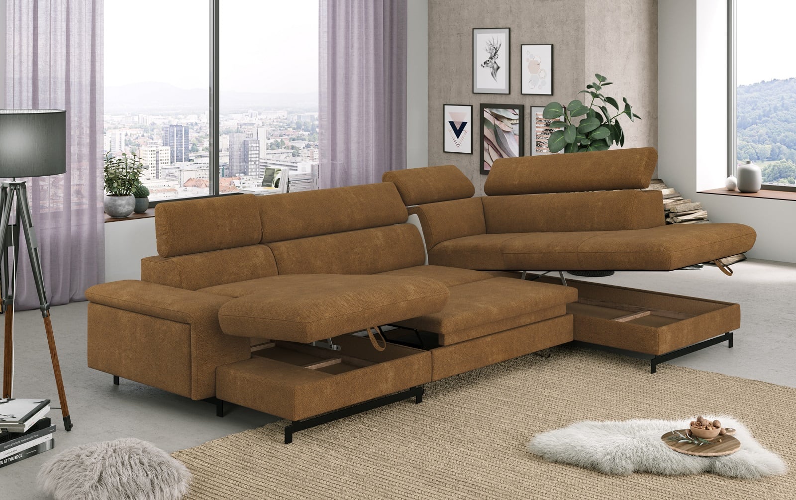 Emma Wohnlandschaft mit Schlaffunktion und Bettkasten - Cotta Emma Wohnlandschaft mit Schlaffunktion und Bettkasten - Cotta