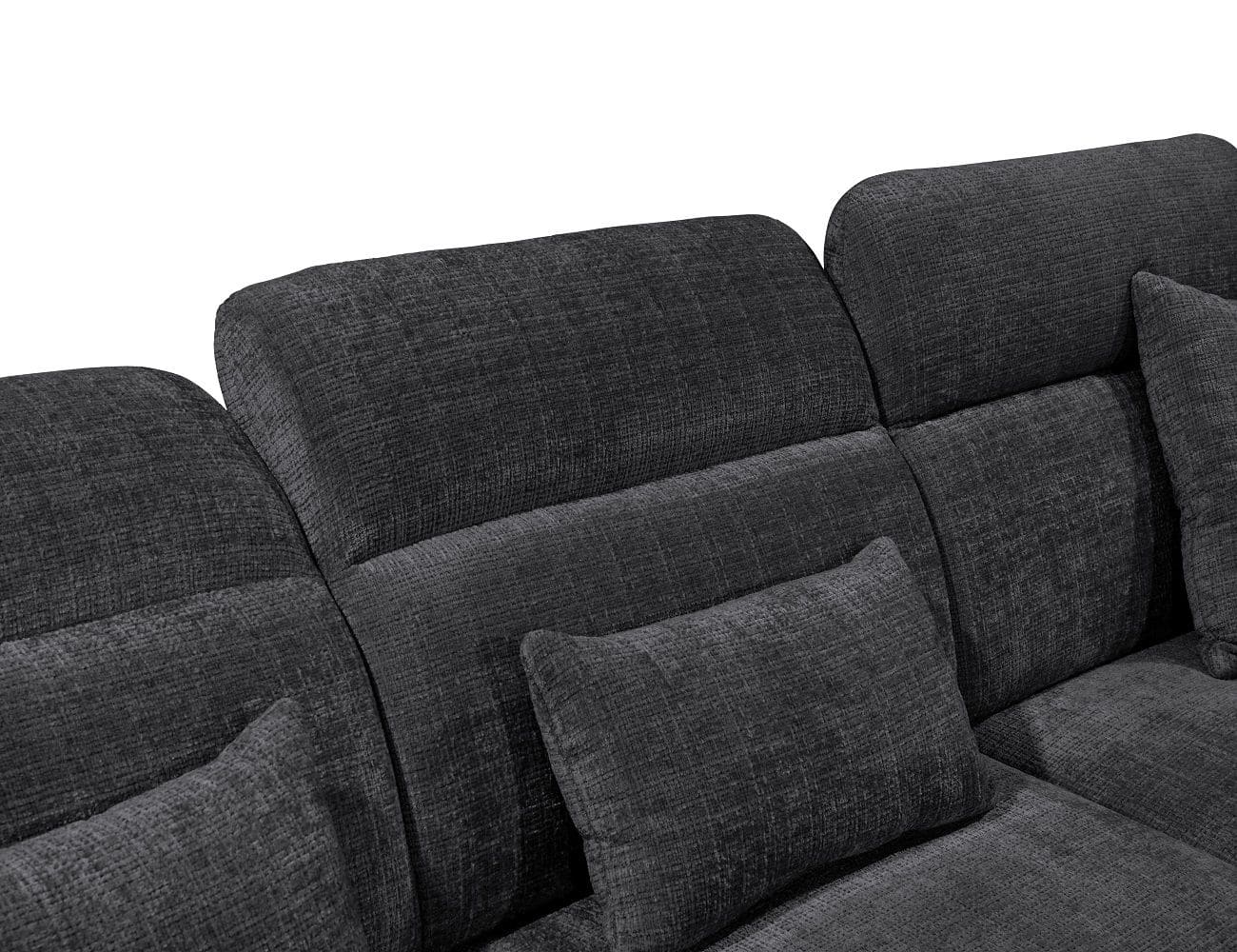 Ecksofa Mansfield Farbe black mit 5-fach verstellbaren Kopflehnen und Mikrofaser-Chenille-Bezug – ED Exciting Design Ecksofa Mansfield Farbe black mit 5-fach verstellbaren Kopflehnen und Mikrofaser-Chenille-Bezug – ED Exciting Design