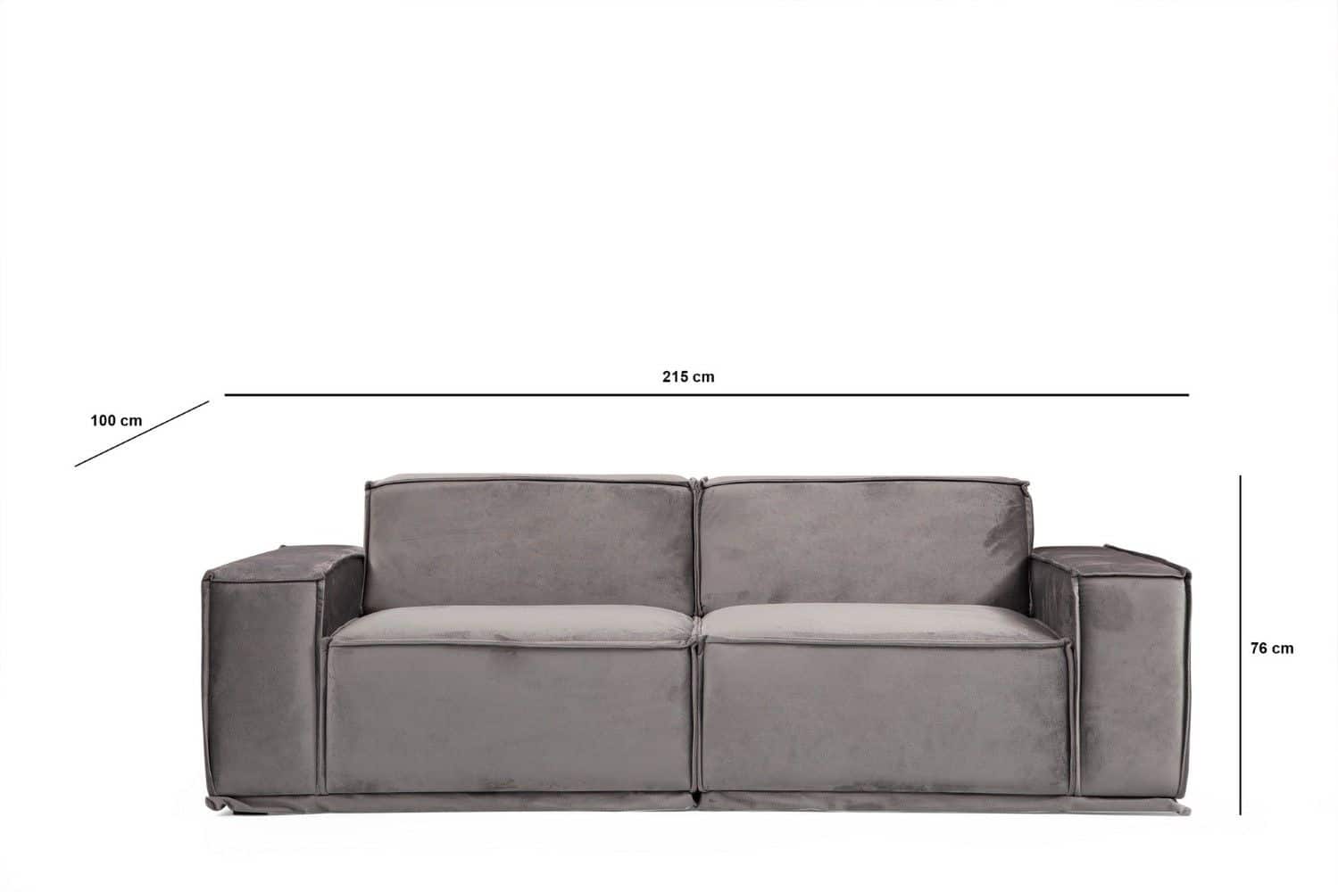 Sofa Lego 2-Sitzer Grau Mikrofaser Samtvelours Sofa Lego 2-Sitzer Grau Mikrofaser Samtvelours