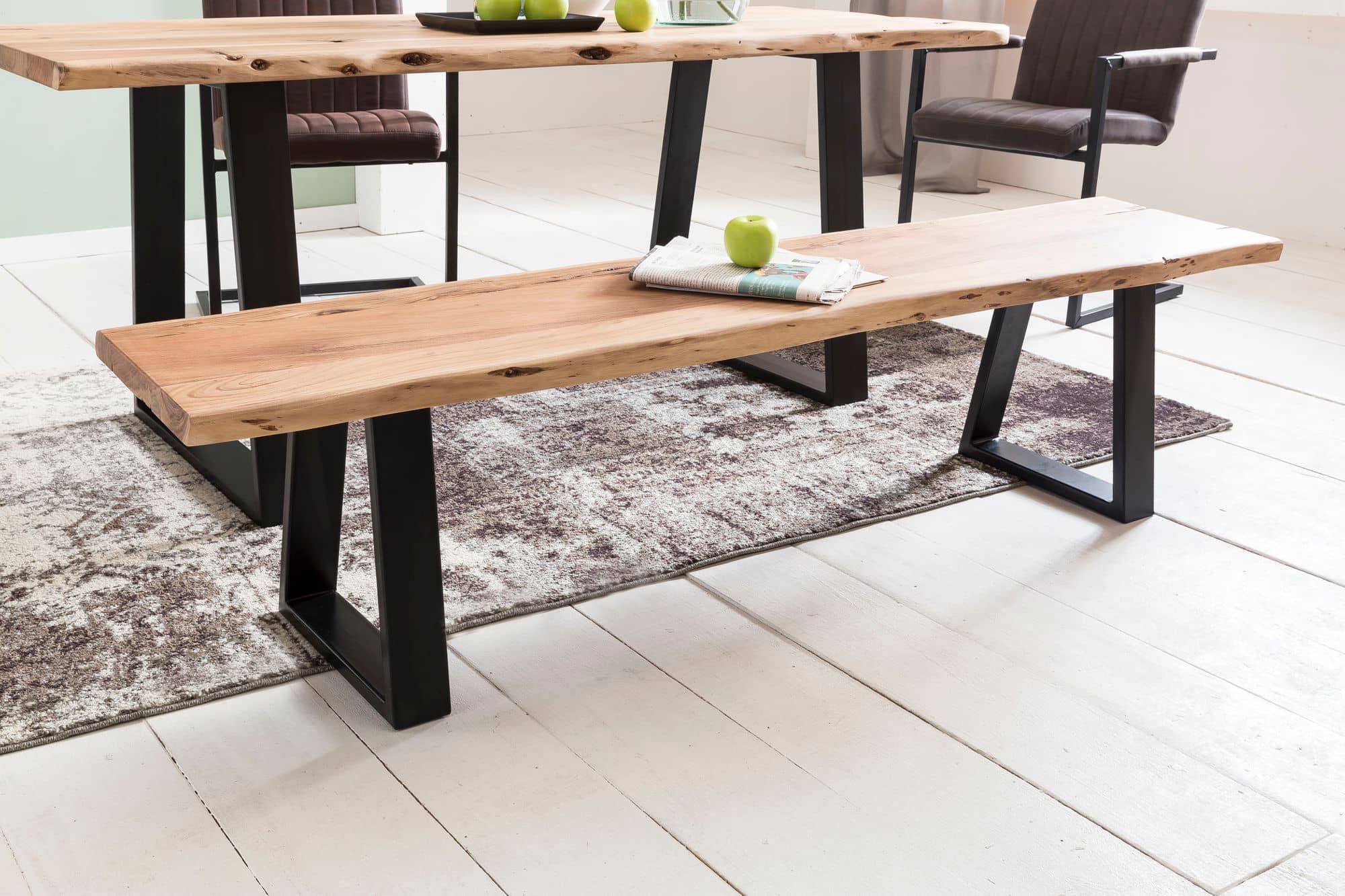 40884-WOHNLING-Esszimmerbank-GAYA-Baumstamm-Massivh Esszimmer-Bank GAYA Baumstamm Massivholz Akazie 180 x 45 x 40 cm