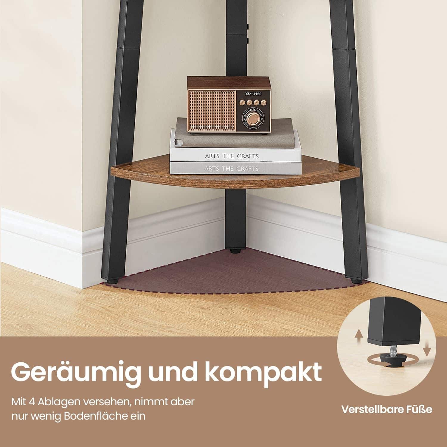 Industrie-Design Eckregal 4 Ablagen Industrie-Design Eckregal 4 Ablagen