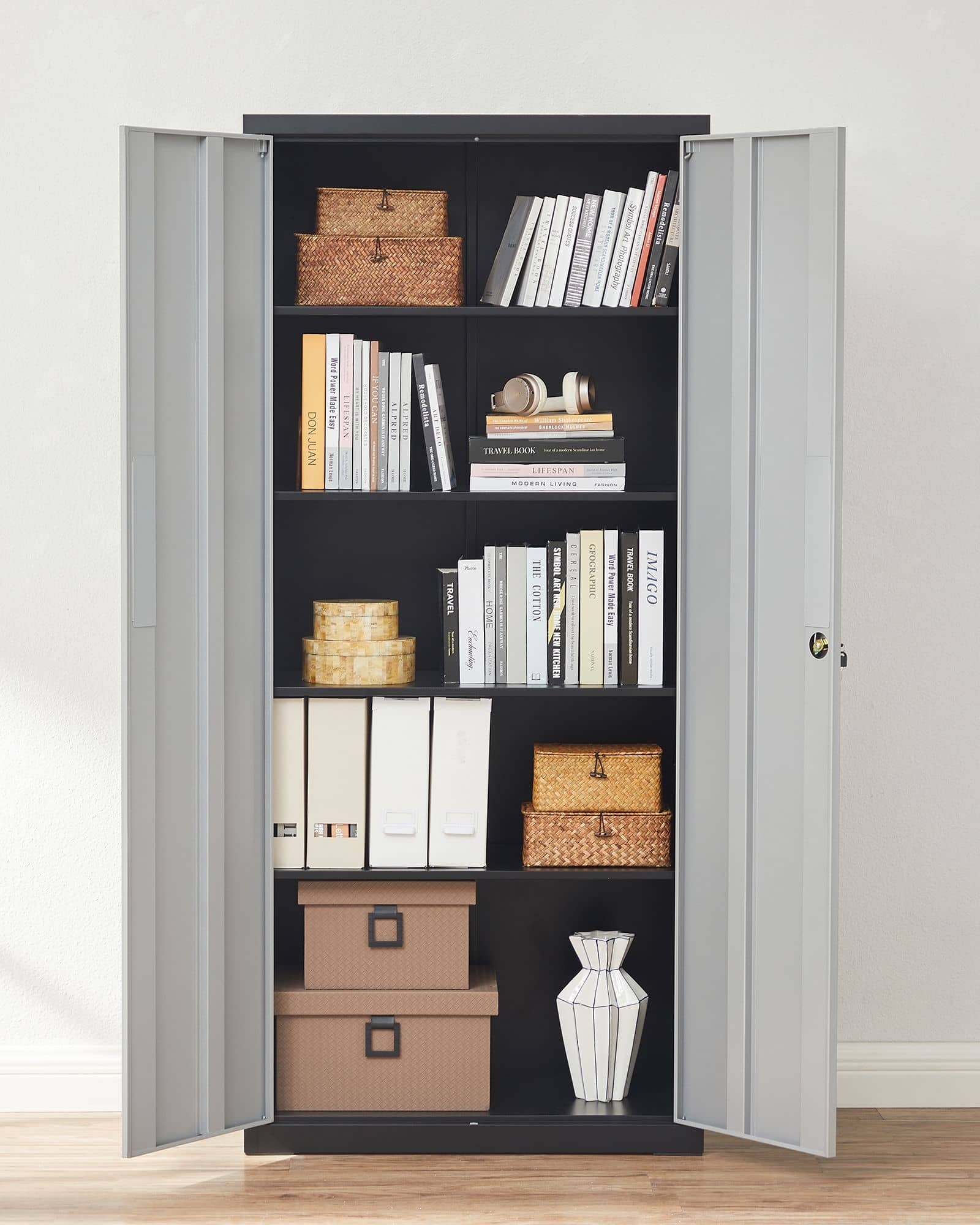 Aktenschrank 5 Ebenen mit verstellbaren Ablagen-OMC015S01 Aktenschrank 5 Ebenen mit verstellbaren Ablagen-OMC015S01