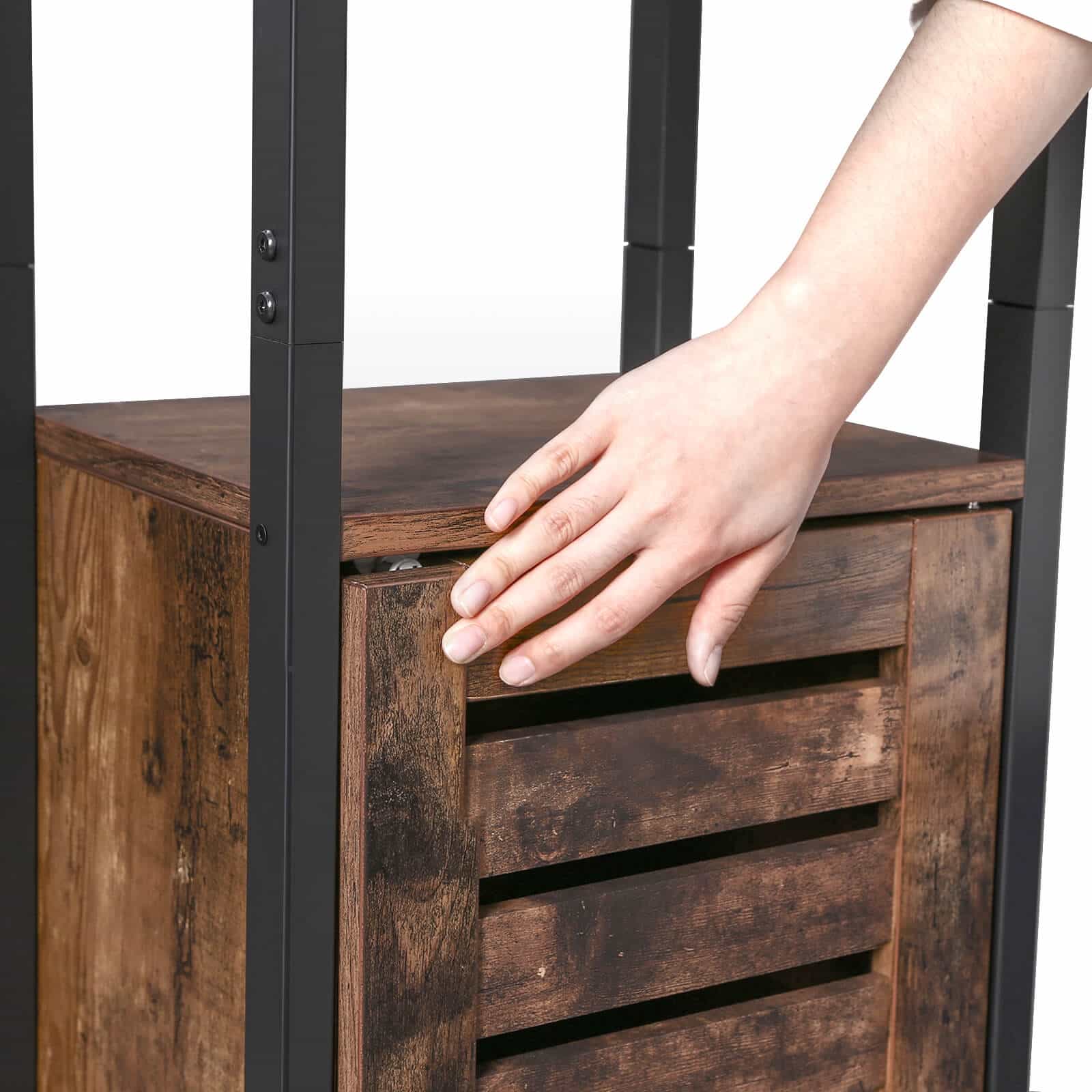 Industriestil-Hochschrank-Lamellentuer-LSC37BX-6 Industriestil Hochschrank Lamellentür