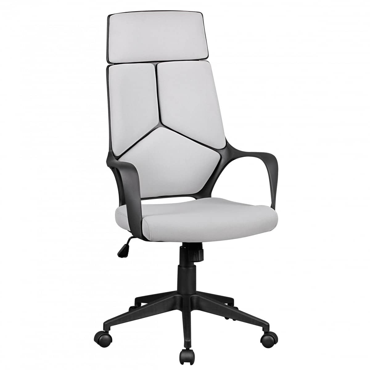 Bürostuhl Stoffbezug Hellgrau Schreibtischstuhl Design Chefsessel Drehstuhl Wippmechanik & Armlehne Bürostuhl Stoffbezug Hellgrau Schreibtischstuhl Design Chefsessel Drehstuhl Wippmechanik & Armlehne