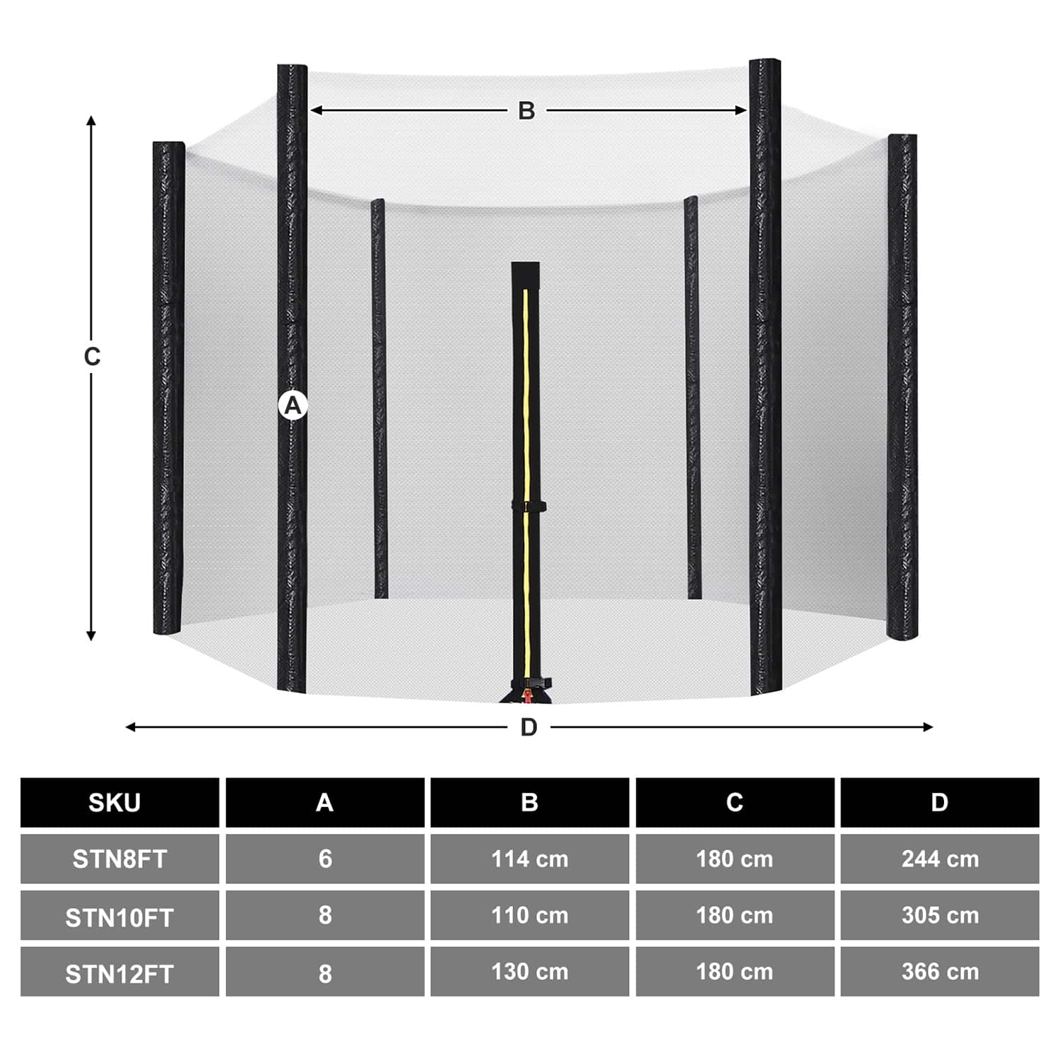 Sicherheitsnetz für Ø 244 cm Trampolin-STN8FT Sicherheitsnetz für Ø 244 cm Trampolin-STN8FT