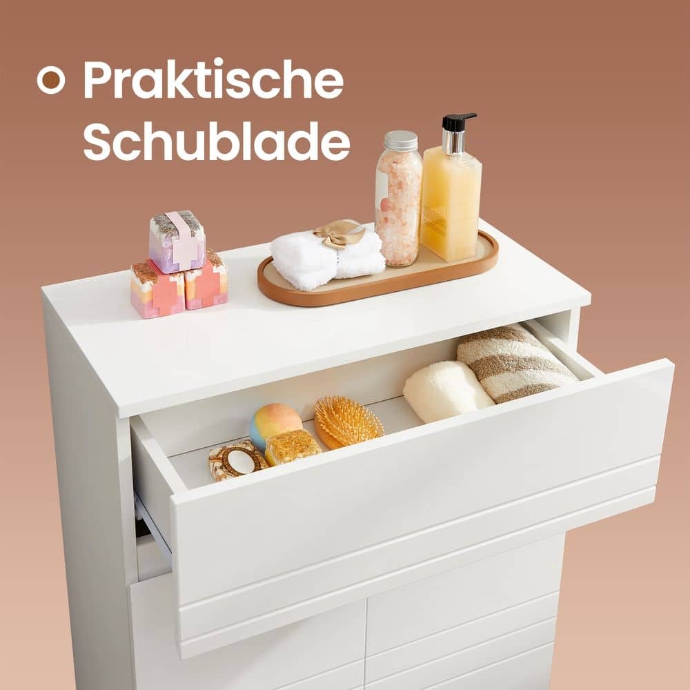Badschrank mit 2 Türen, Aufbewahrungsschrank, mit Schublade und verstellbarem Regal Badschrank mit 2 Türen, Aufbewahrungsschrank, mit Schublade und verstellbarem Regal