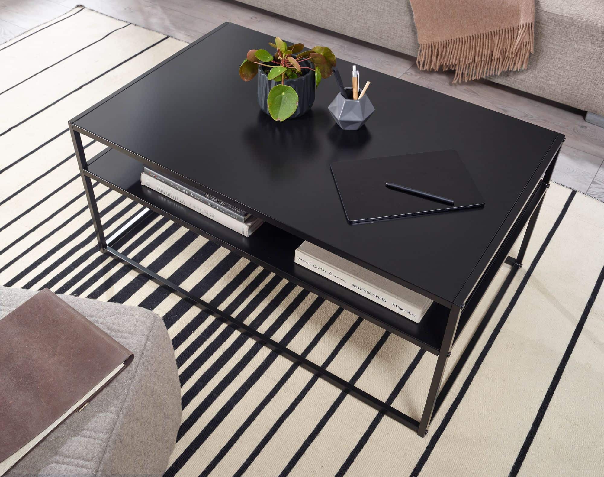 69963-Wohnling-Couchtisch-100x60x45-cm-schwarz-WL6-601-WL6-601_5 Couchtisch 100x60x45 cm Metall Wohnzimmertisch Industrial Schwarz
