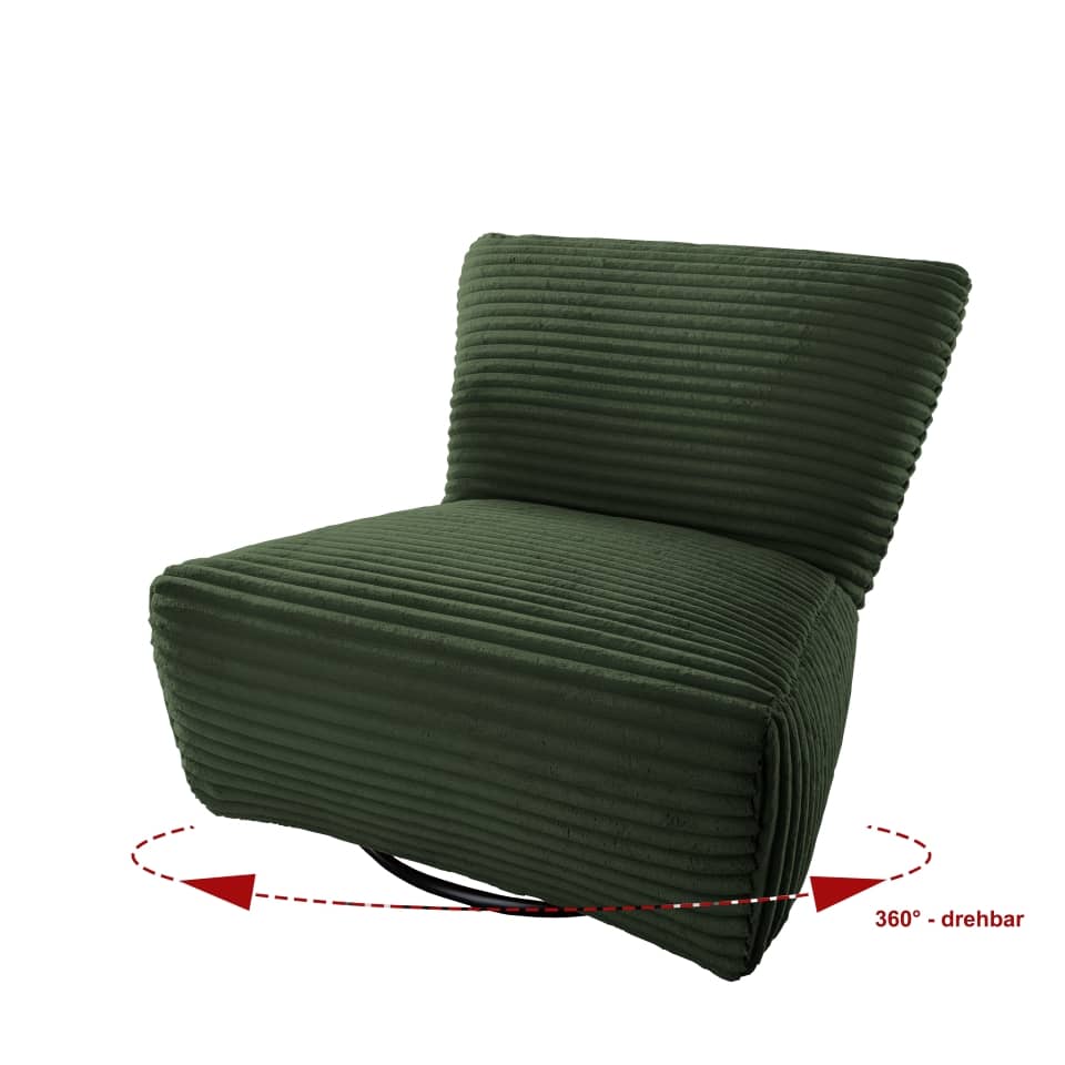 Benformato_Cremallo_2010-4 Stilvoller Sitz in Moosgrün: Der Benformato Cremallo Drehsessel