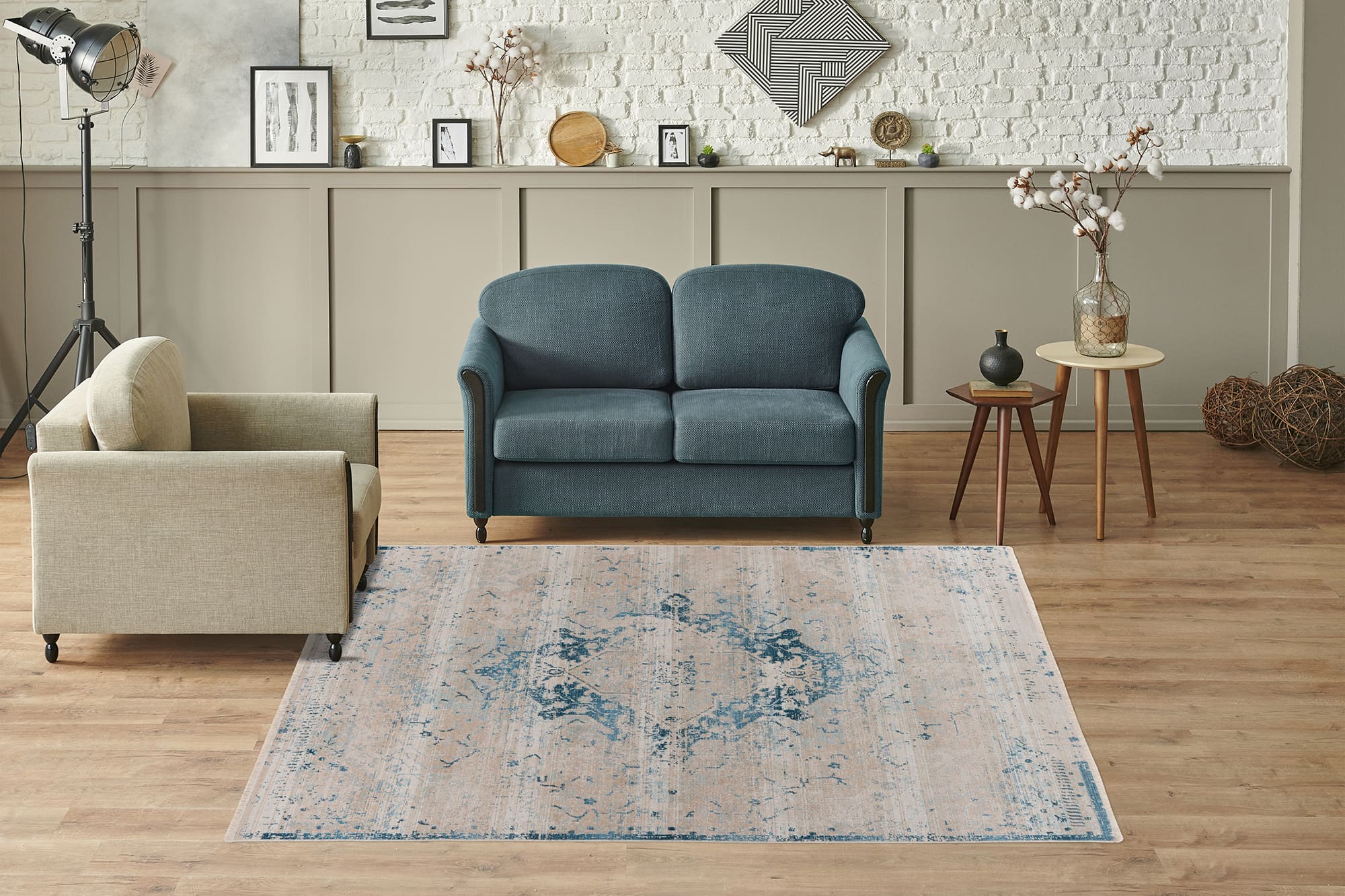 Milan 225 Blau 80 x 150 cm Milan 225 Blau 80 x 150 cm