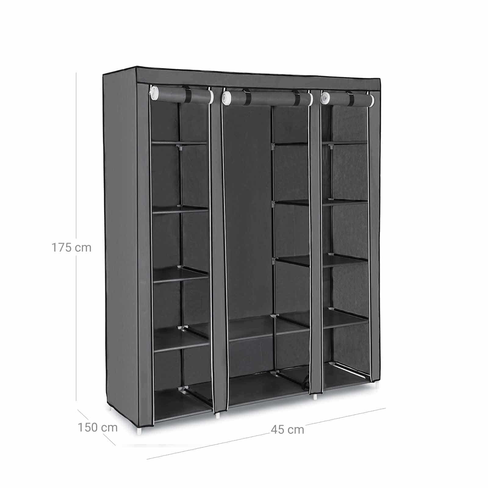 Kleiderschrank 175 x 150 cm Grau-B34LSF03G Kleiderschrank 175 x 150 cm Grau-B34LSF03G