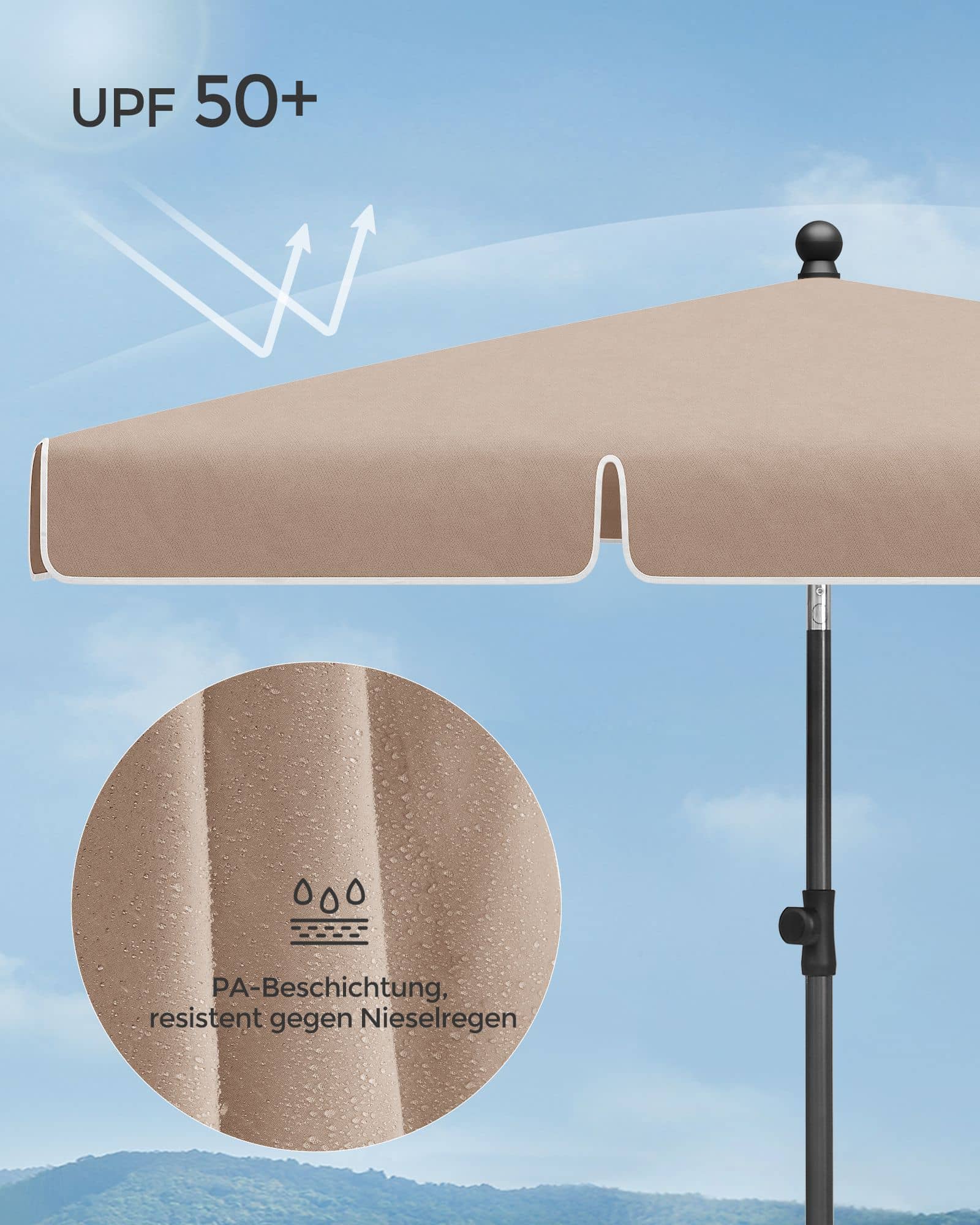 Sonnenschirm 230 x 150 cm Balkonschirm UPF 50+