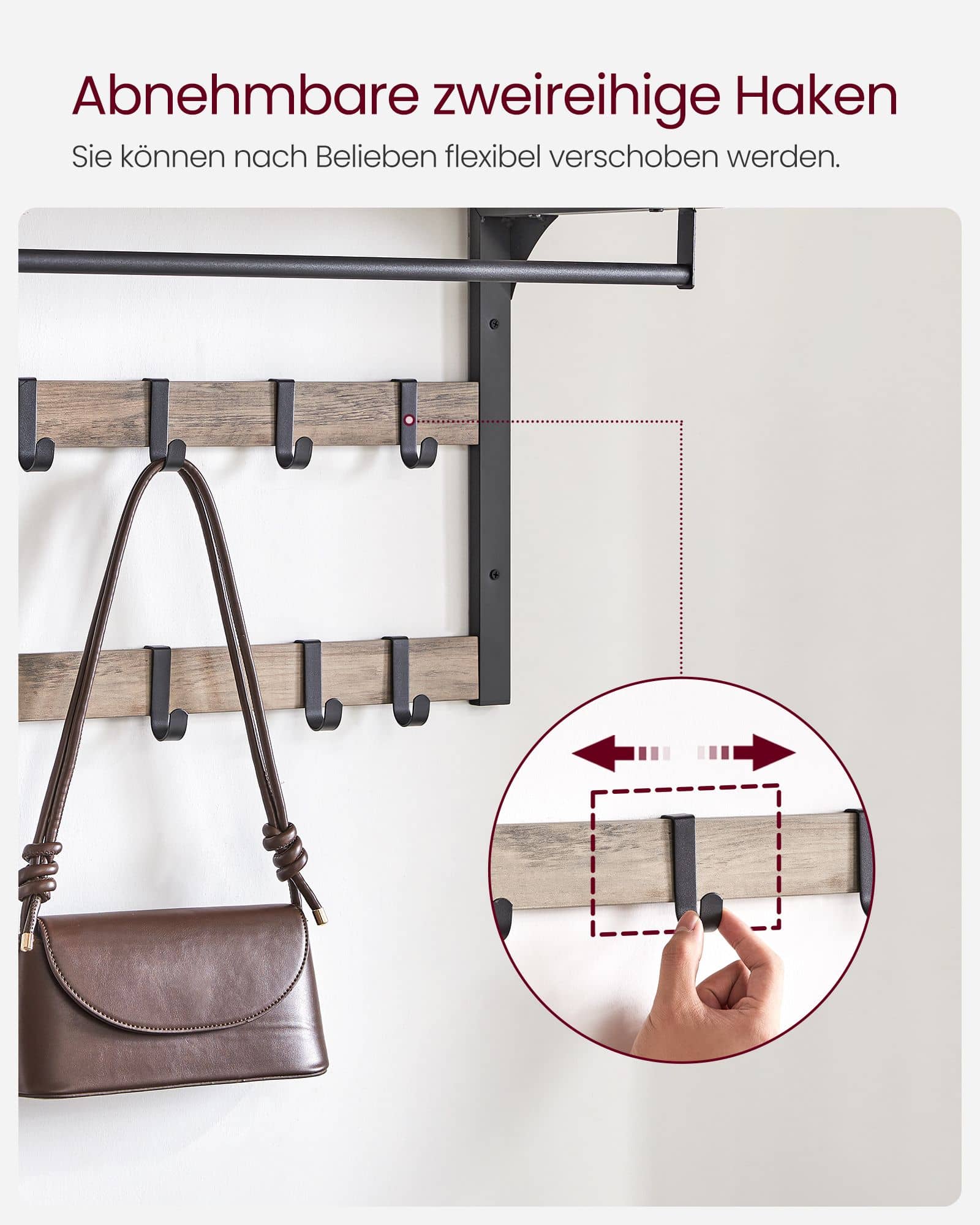 Wandgarderobe mit Kleiderstange Wandgarderobe mit Kleiderstange