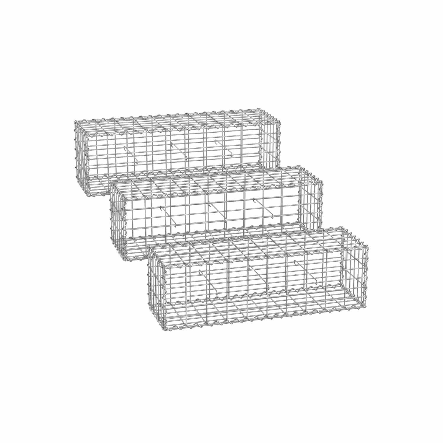 Drahtkorb mit 5 x 10 cm Maschenweite 3er Set silber-B34GGB333V1 Drahtkorb mit 5 x 10 cm Maschenweite 3er Set silber-B34GGB333V1