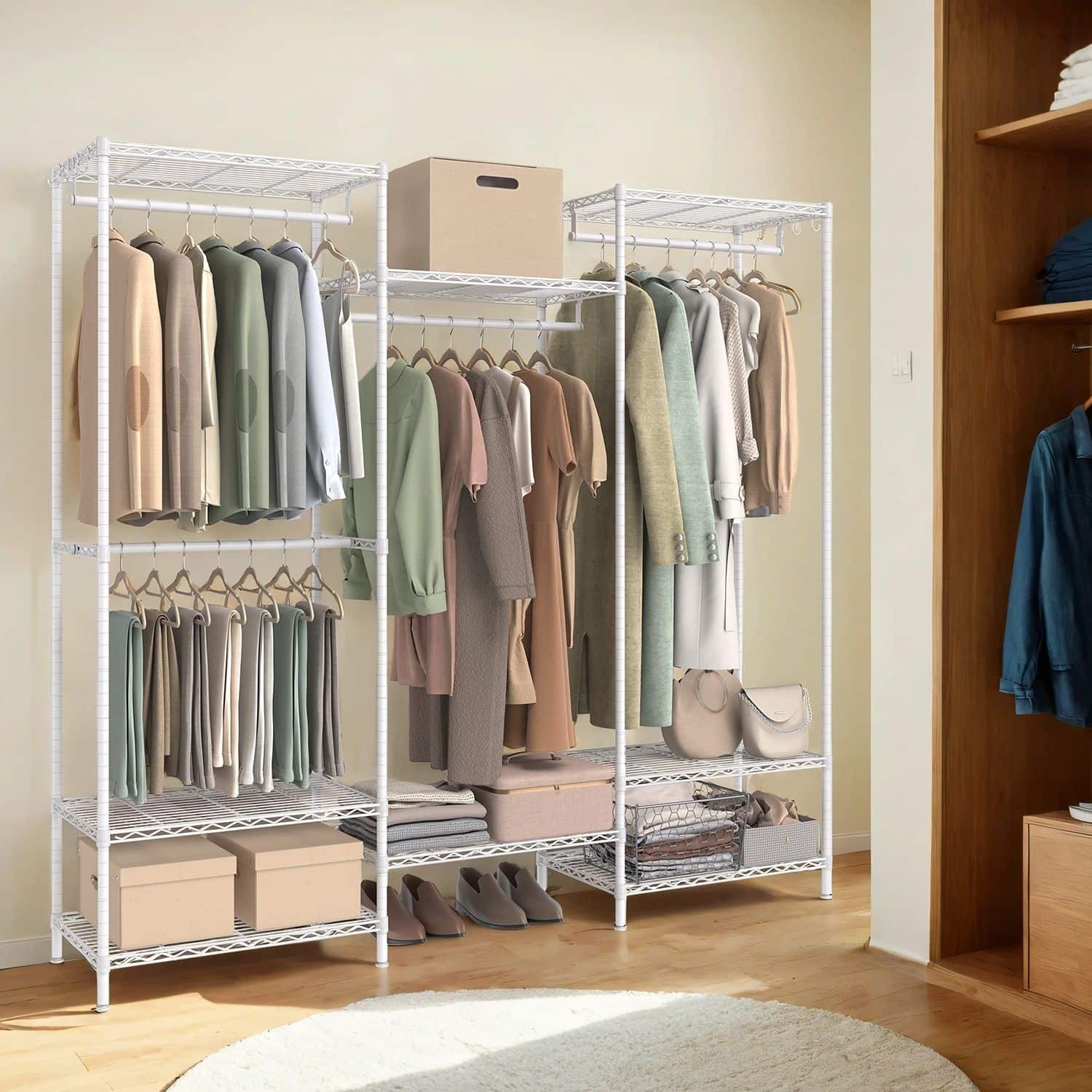 Kleiderständer, offener Kleiderschrank, Garderobe aus Metall Kleiderständer, offener Kleiderschrank, Garderobe aus Metall