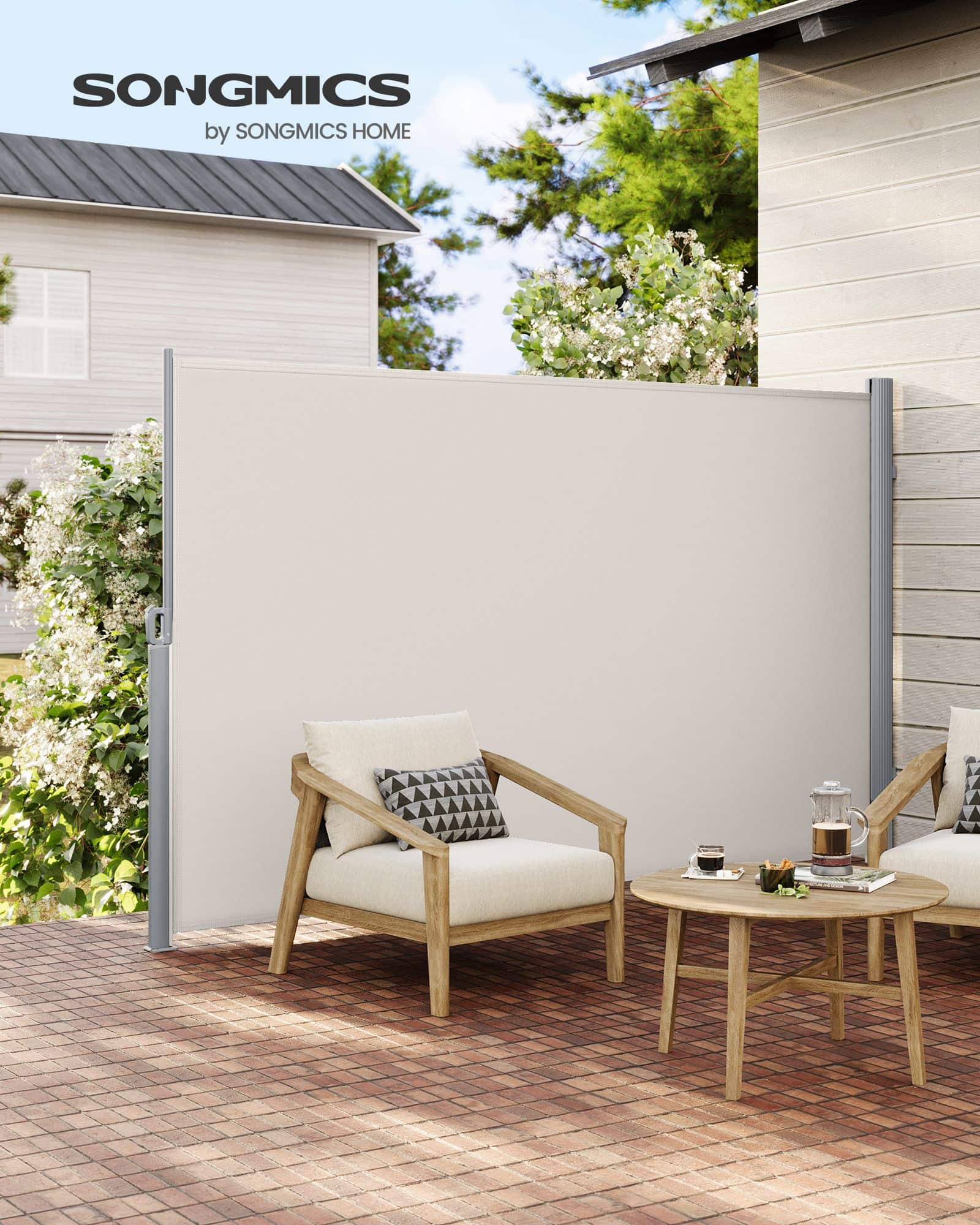 Seitenmarkise 200 x 350 cm Beige-GSA205E Seitenmarkise 200 x 350 cm Beige-GSA205E