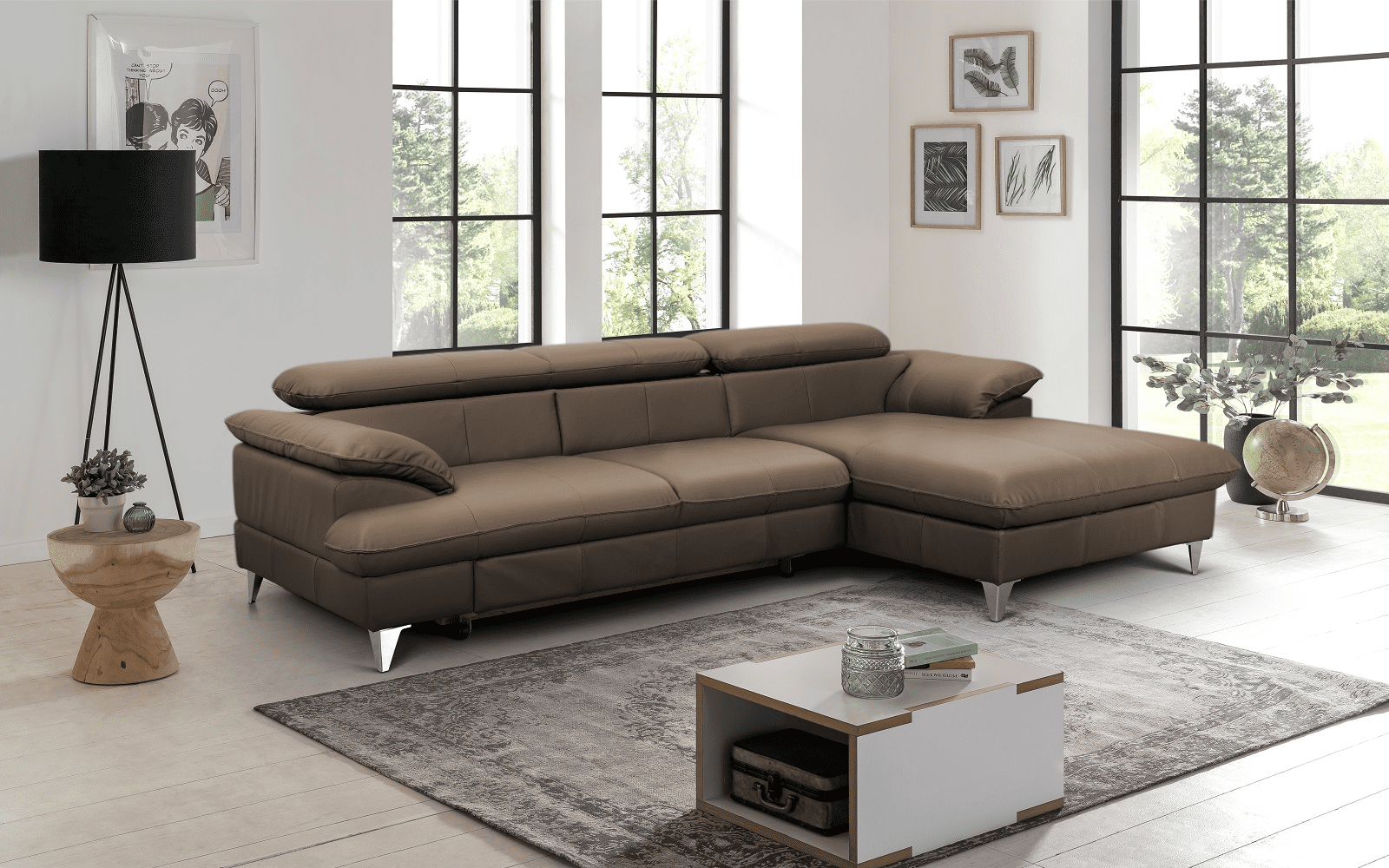 David Ecksofa Echtleder – Schlafsofa mit Bettkasten David Ecksofa Echtleder – Schlafsofa mit Bettkasten