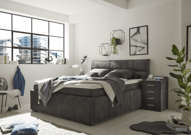 Boxspringbett Amora H3/H3 von ED Exciting Design mit Luxus-Mikrofaser