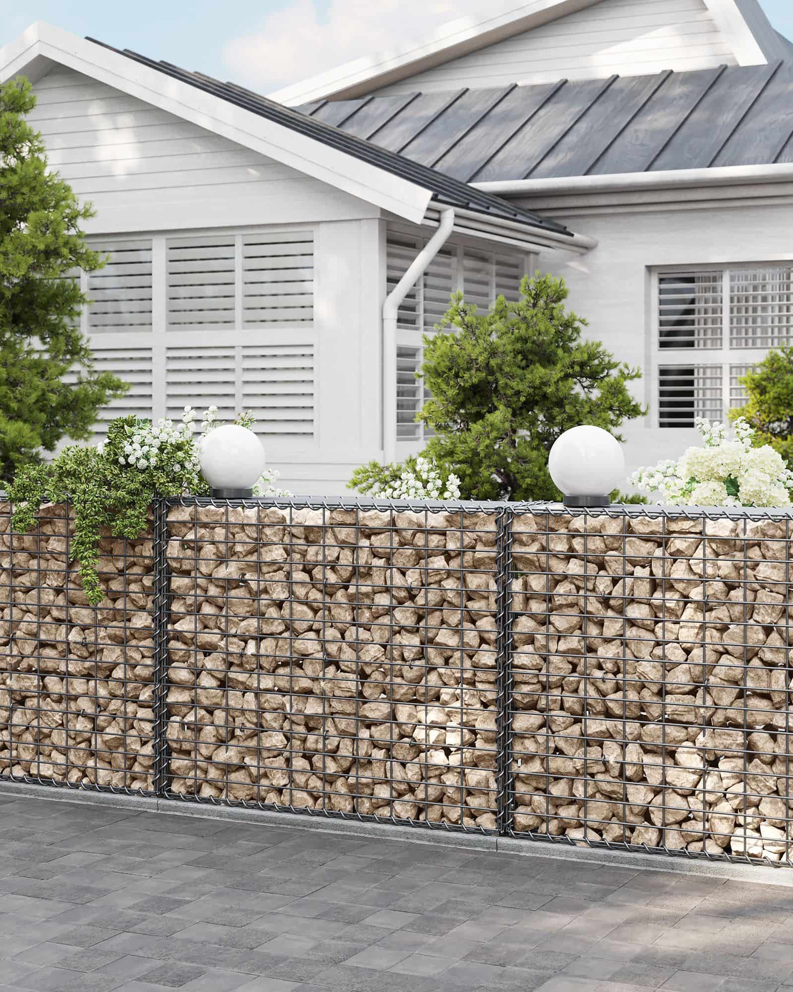 Gabionenkörbe 100 x 80 x 30 cm 4er Set silber-GGB483V1 Gabionenkörbe 100 x 80 x 30 cm 4er Set silber-GGB483V1