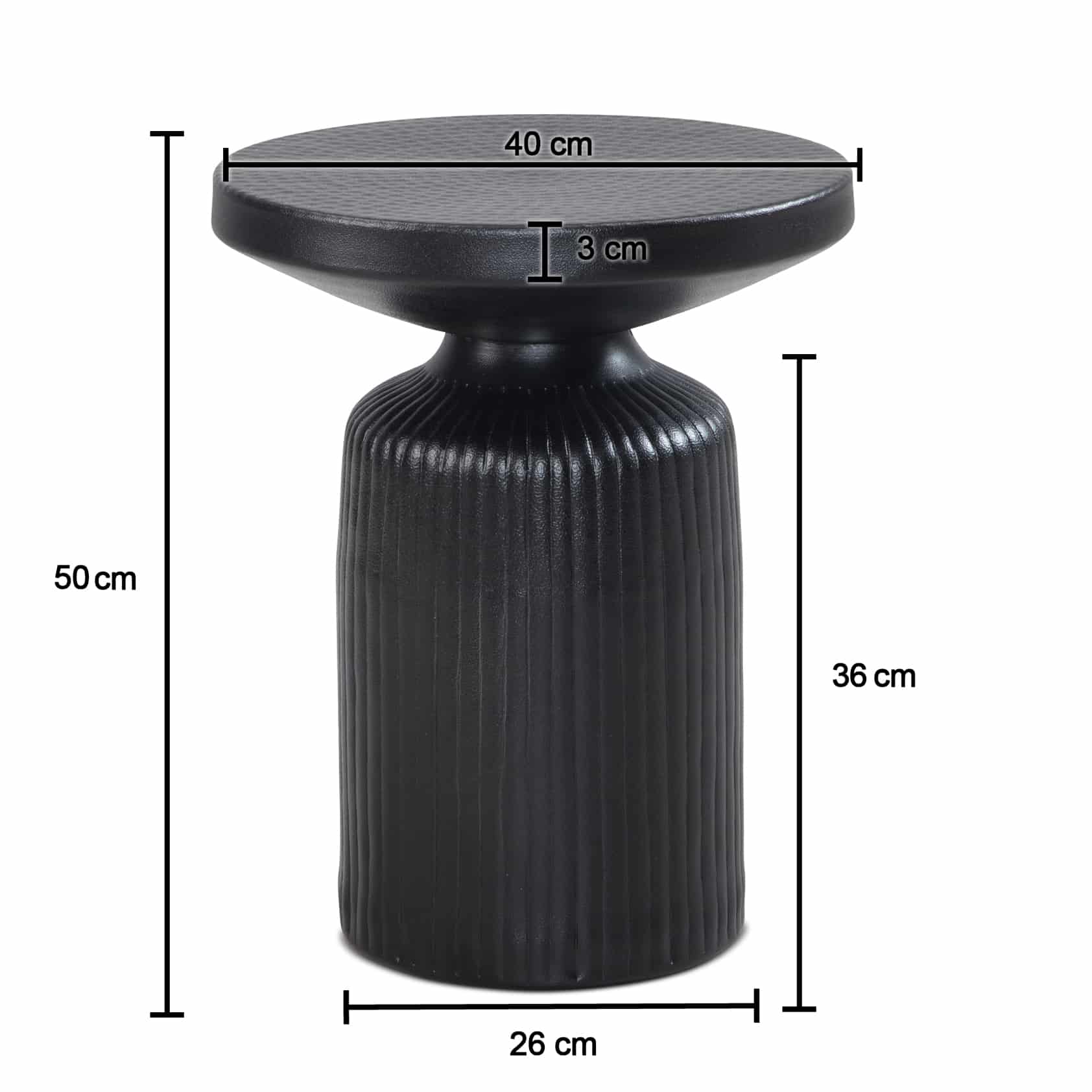 Beistelltisch 40x40x50 cm Metall Schwarz Anstelltisch Rund Beistelltisch 40x40x50 cm Metall Schwarz Anstelltisch Rund