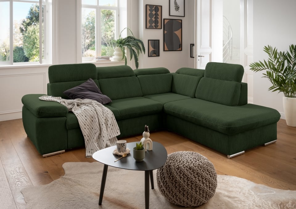 Benformato Sofa Vasto: Elegantes Design mit Schlaffunktion, Bettkasten und verstellbaren Kopflehnen in 4 Farboptionen – Jetzt bei Myhomelando entdecken