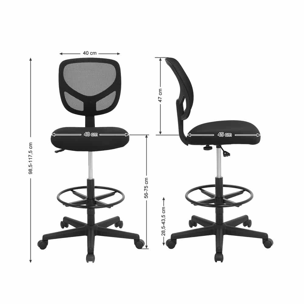 Schlichter Bürostuhl mit Netzbezug-B34OBN15BK Schlichter Bürostuhl mit Netzbezug-B34OBN15BK