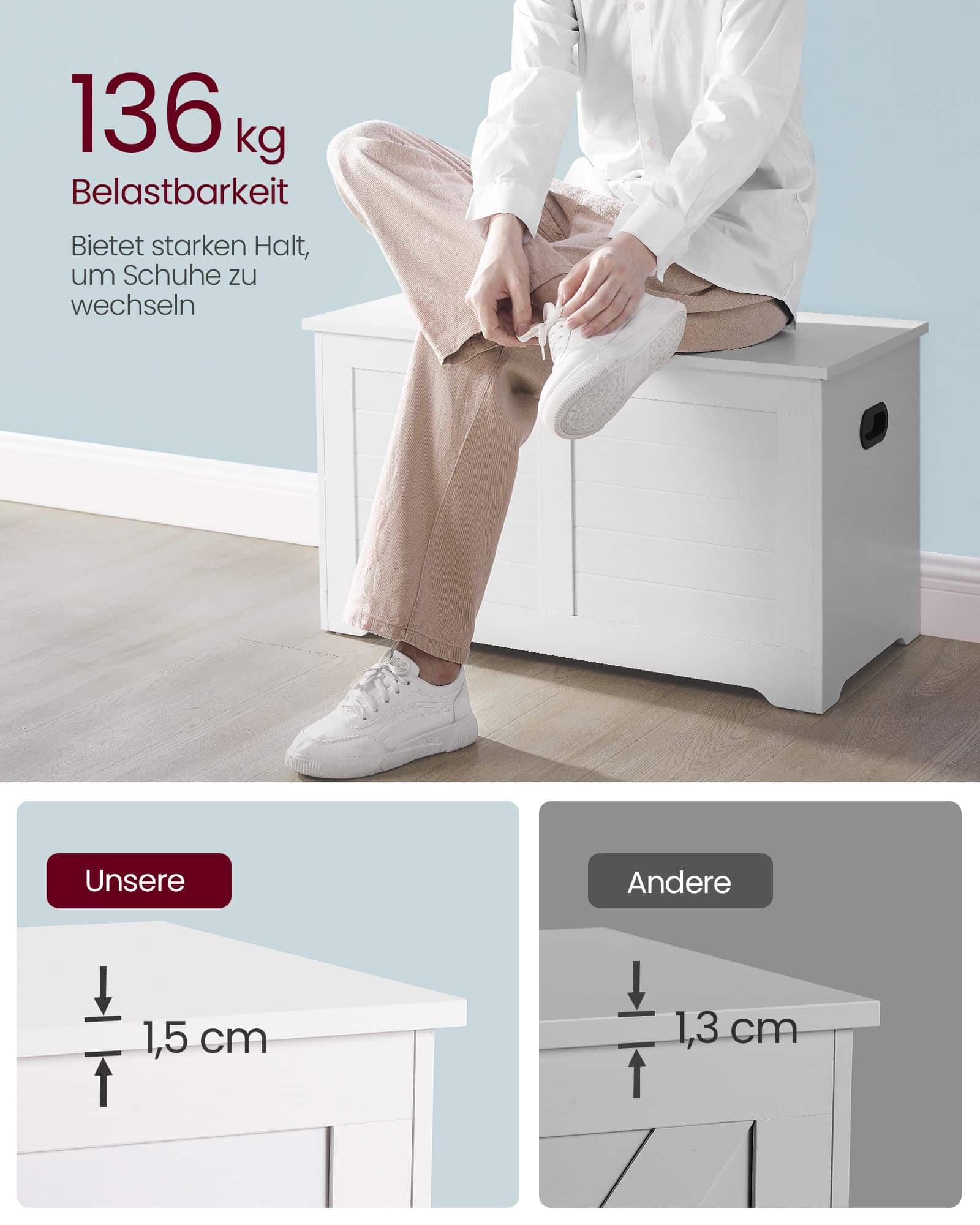 Sitzbank mit Stauraum Vintage-Stil vintagebraun-LSB063T14 Sitzbank mit Stauraum Vintage-Stil vintagebraun-LSB063T14