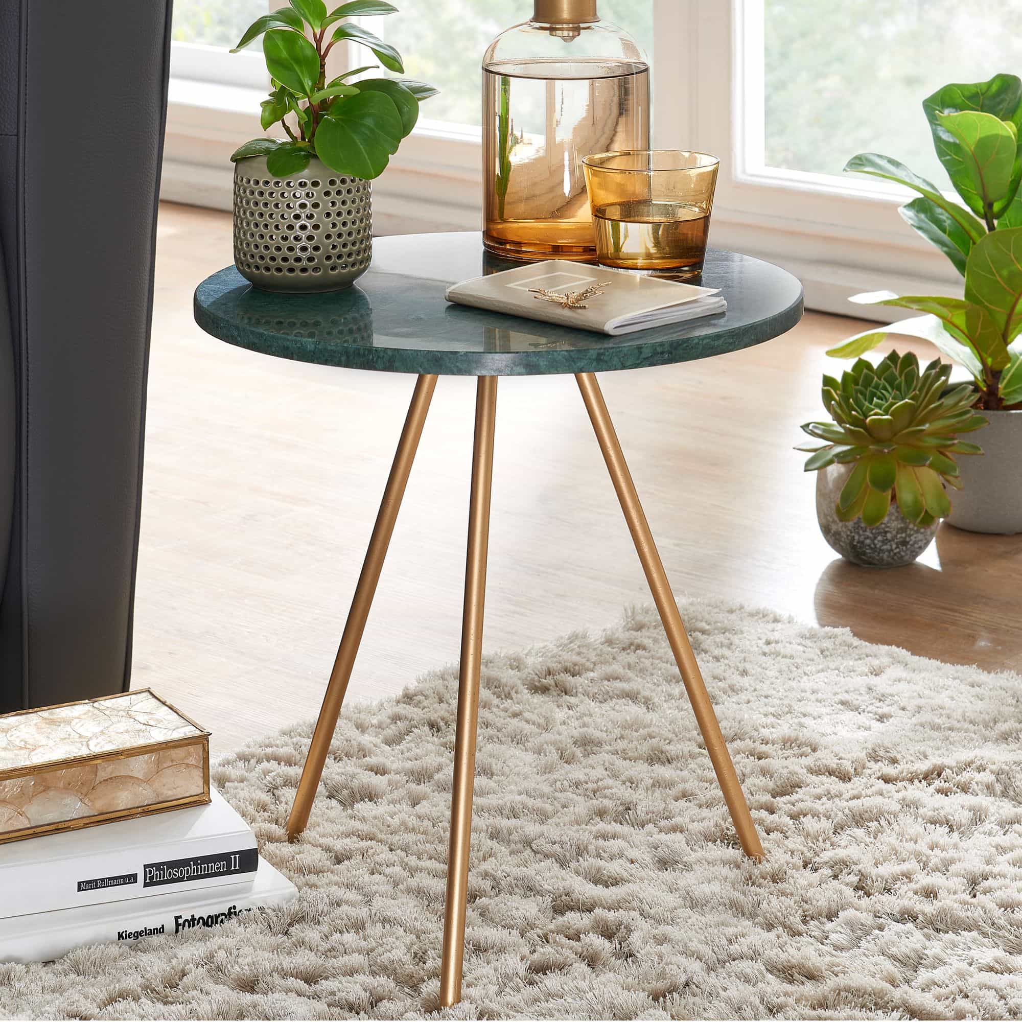 Beistelltisch Echter Marmor Grün 38x38x44cm Anstelltisch Metall Gold Beistelltisch Echter Marmor Grün 38x38x44cm Anstelltisch Metall Gold