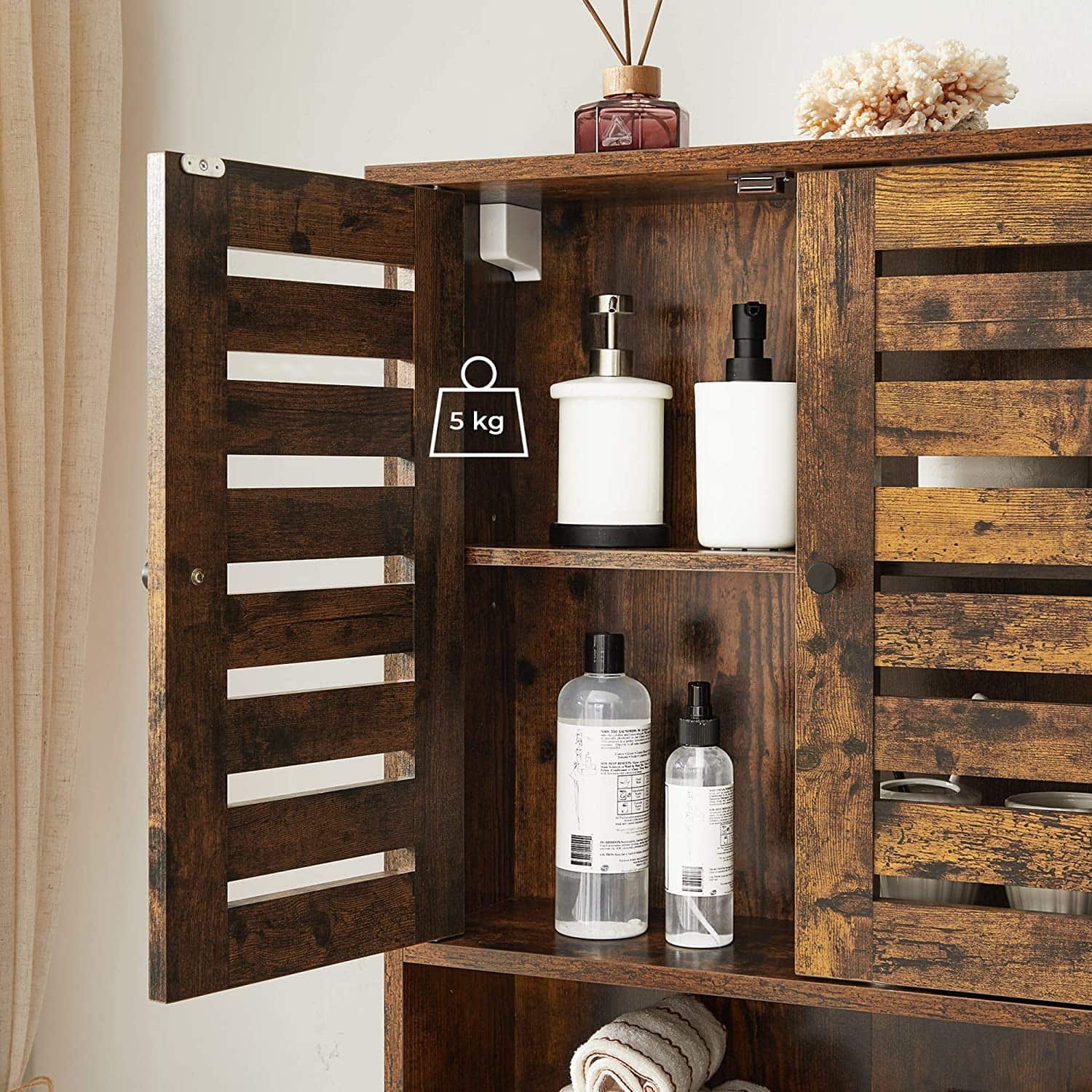 BBK121X01-5 Hängeschrank mit 2 Türen Vintagebraun