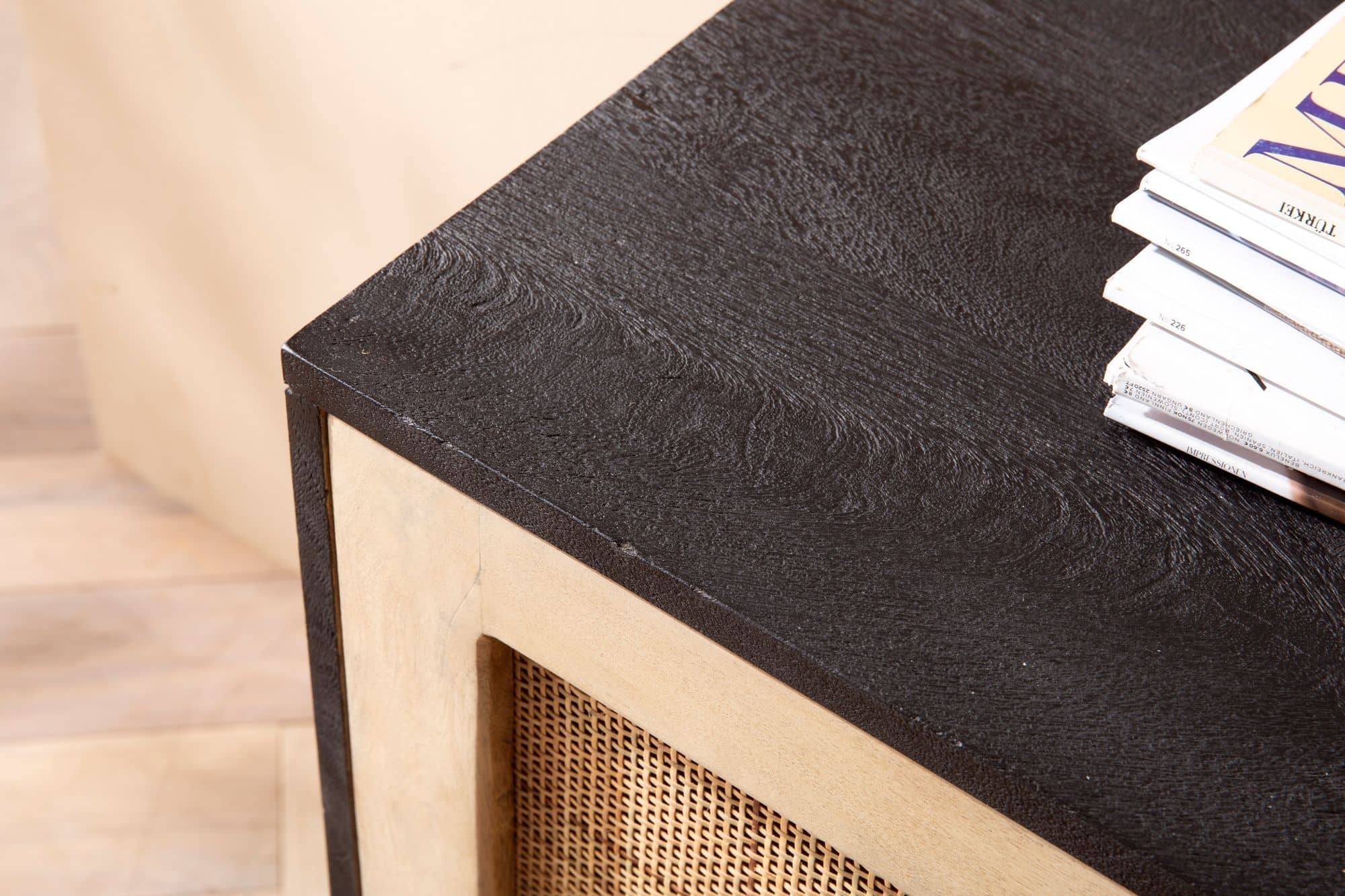 Sideboard 145x75x40 cm Mango Massivholz / Rattan Kommode mit 2 Türen Sideboard 145x75x40 cm Mango Massivholz / Rattan Kommode mit 2 Türen