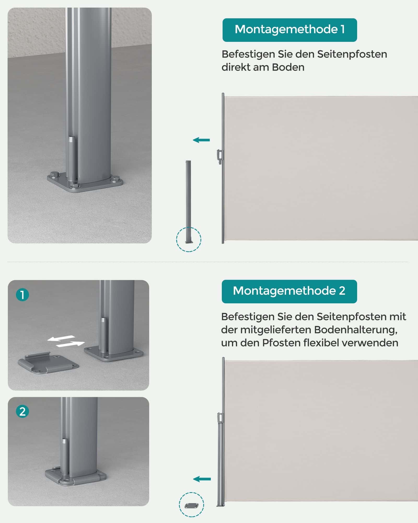 Seitenmarkise für Sicht- und Sonnenschutz Seitenmarkise für Sicht- und Sonnenschutz