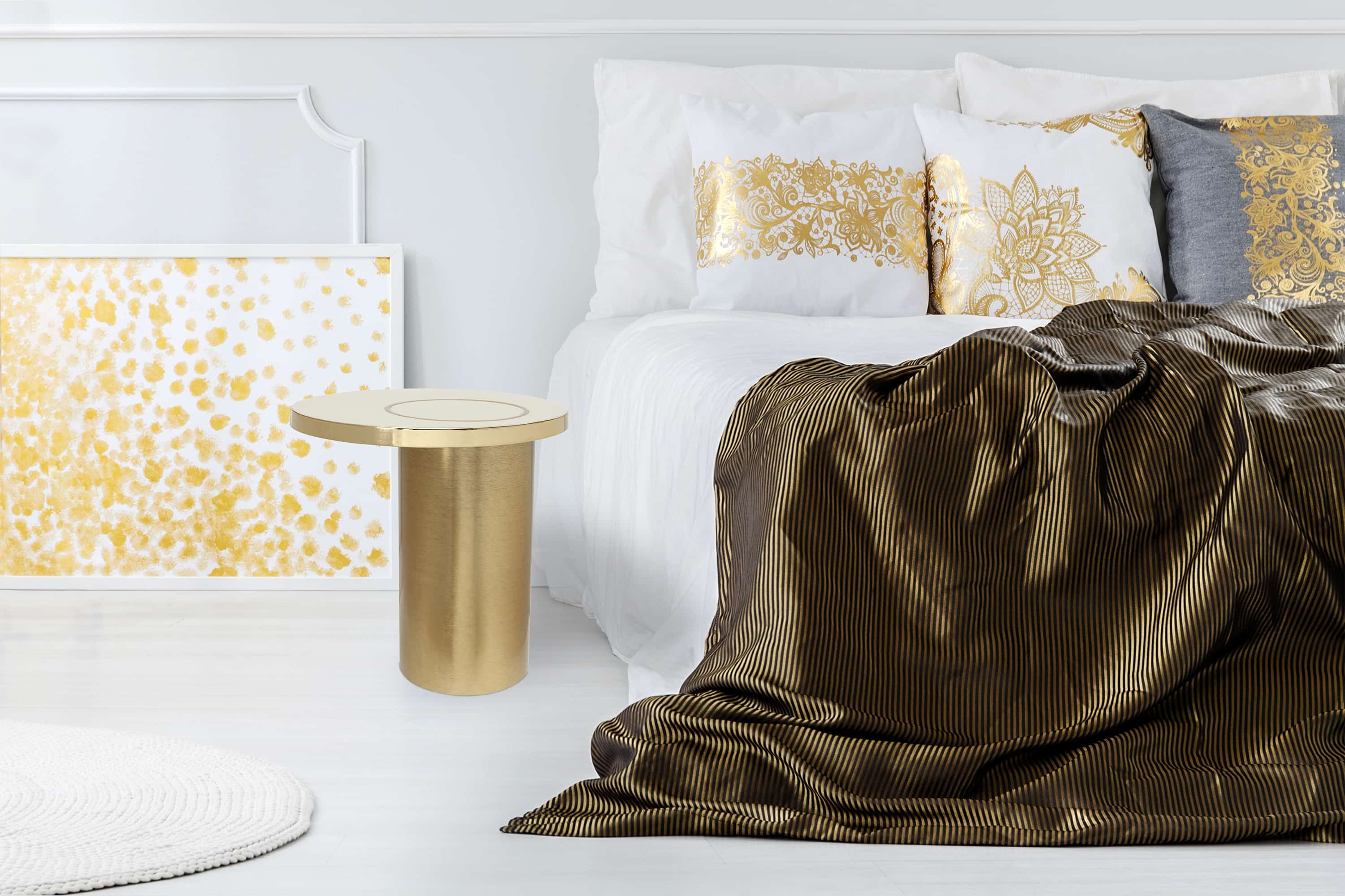 Beistelltisch Art Deco 2325 Rosa / Gold