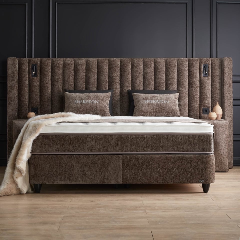 sheraton-1 Premium-Komfort: Boxspringbett Sheraton in eleganter Brown-Farbe
