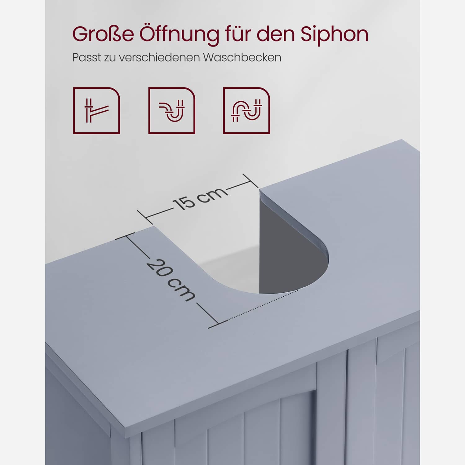 Waschbeckenunterschrank mit 2 Türen Waschbeckenunterschrank mit 2 Türen