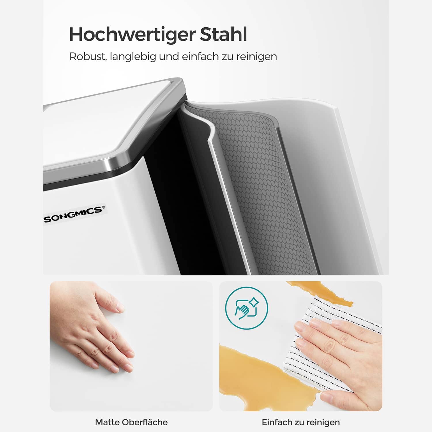 Mülleimer für die Küche 3 x 18 L-B34LTB54WT Mülleimer für die Küche 3 x 18 L-B34LTB54WT