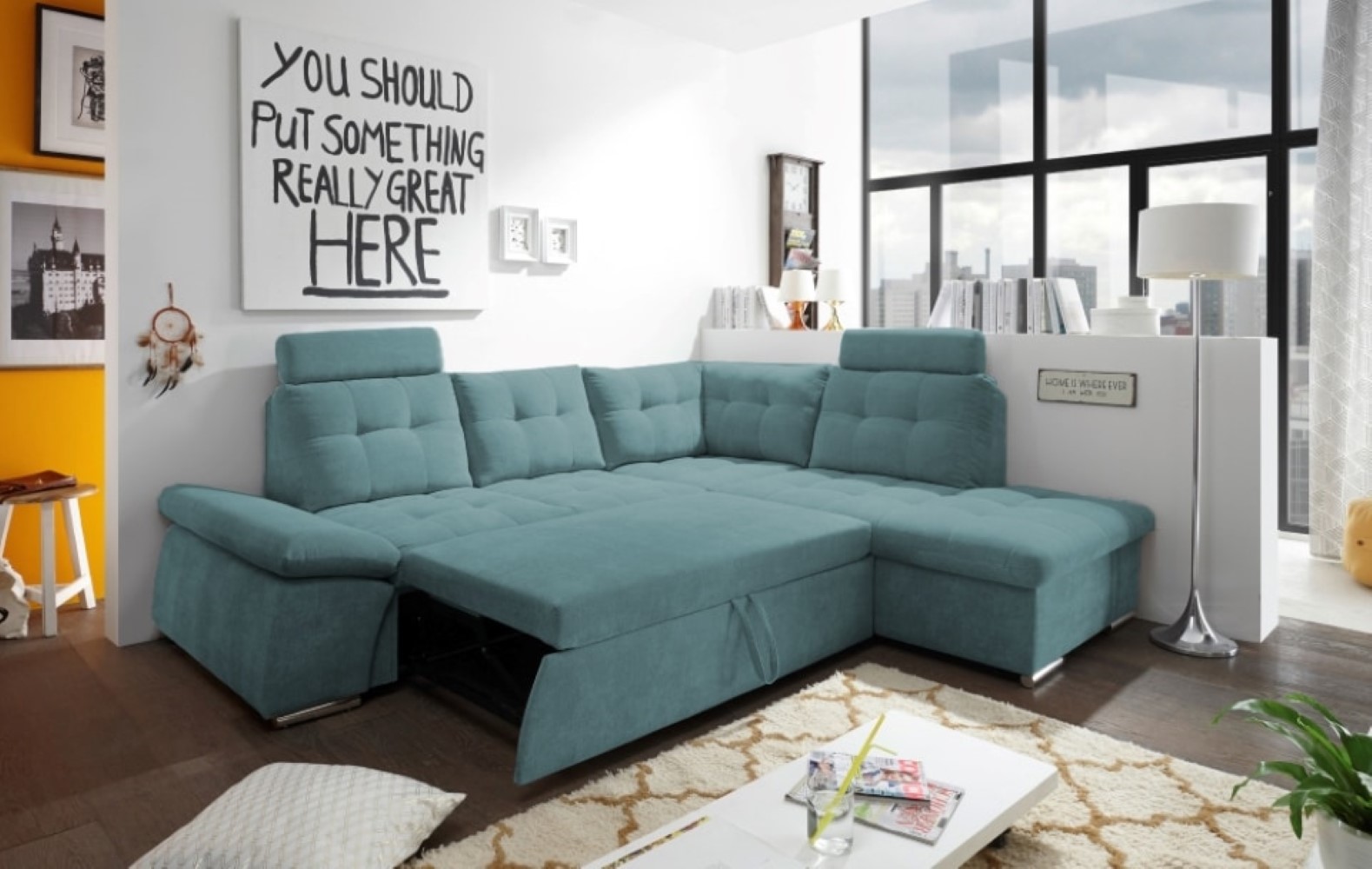 Nalo_gross_Uran_offen_gruen Natürliche Raffinesse: Nalo Schlafsofa in zeitlosem Grün von ED Exciting Design