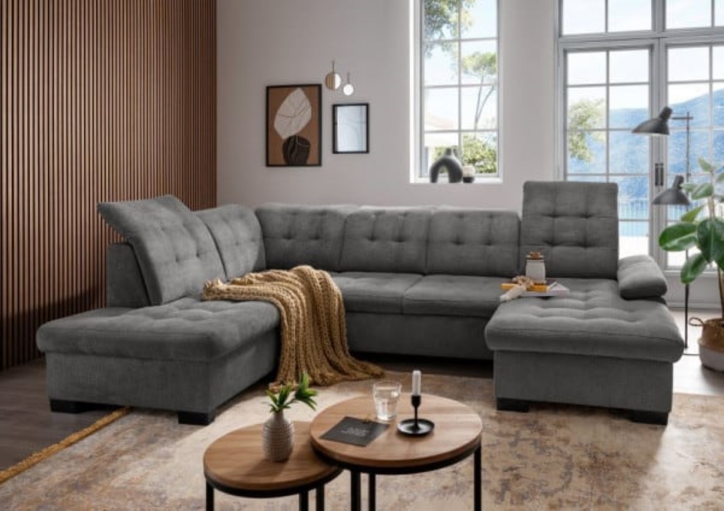 Gemütliche Wohnlandschaft Attentione von Benformato mit Schlaffunktion und Bettkasten Gemütliche Wohnlandschaft Attentione von Benformato mit Schlaffunktion und Bettkasten