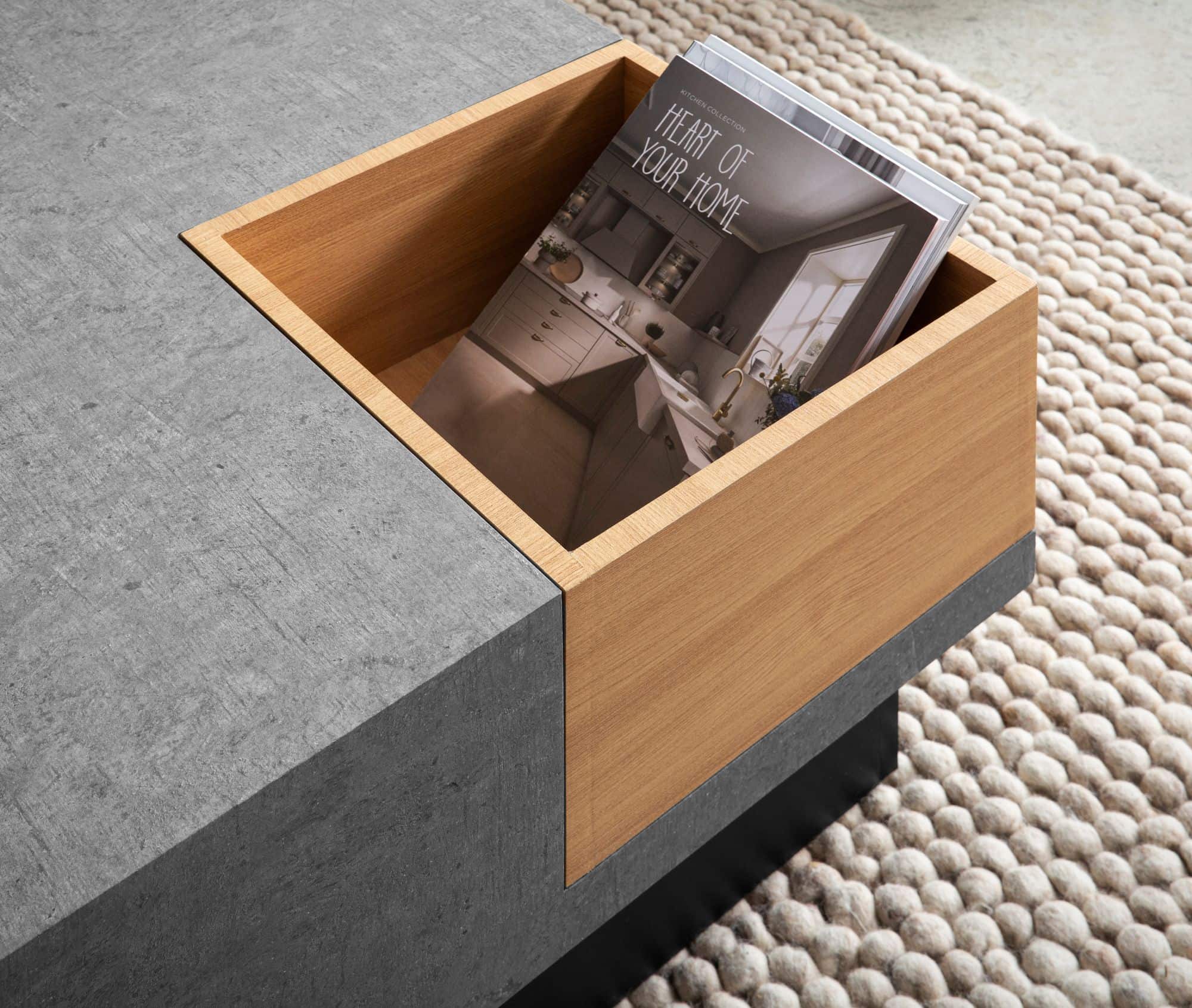 Couchtisch 65x65x40 cm Grau Sofatisch in Beton-Optik Modern Couchtisch 65x65x40 cm Grau Sofatisch in Beton-Optik Modern