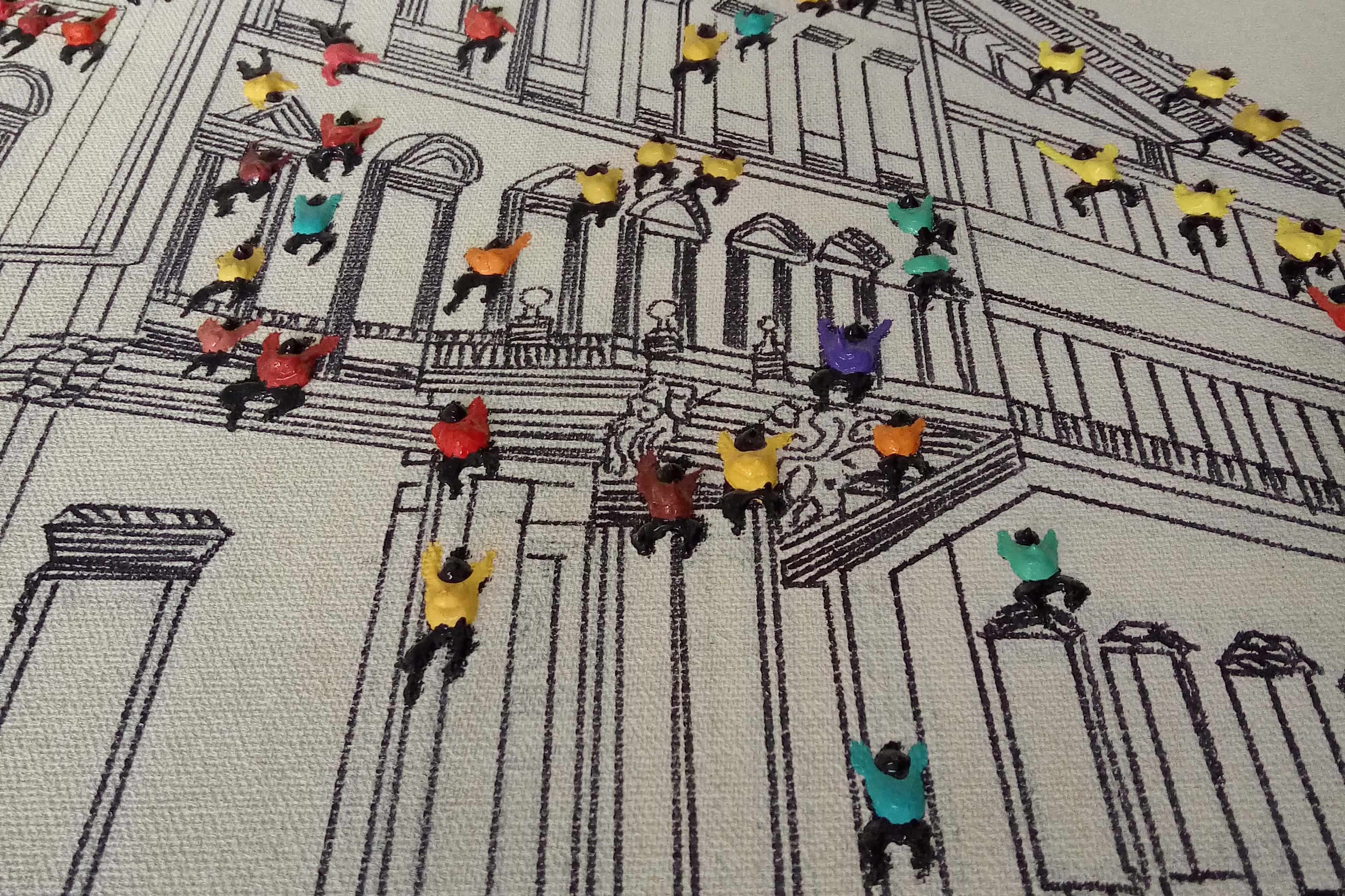 Öl-Wandbild Menschenmenge I 100cm x 75cm Öl-Wandbild Menschenmenge I 100cm x 75cm