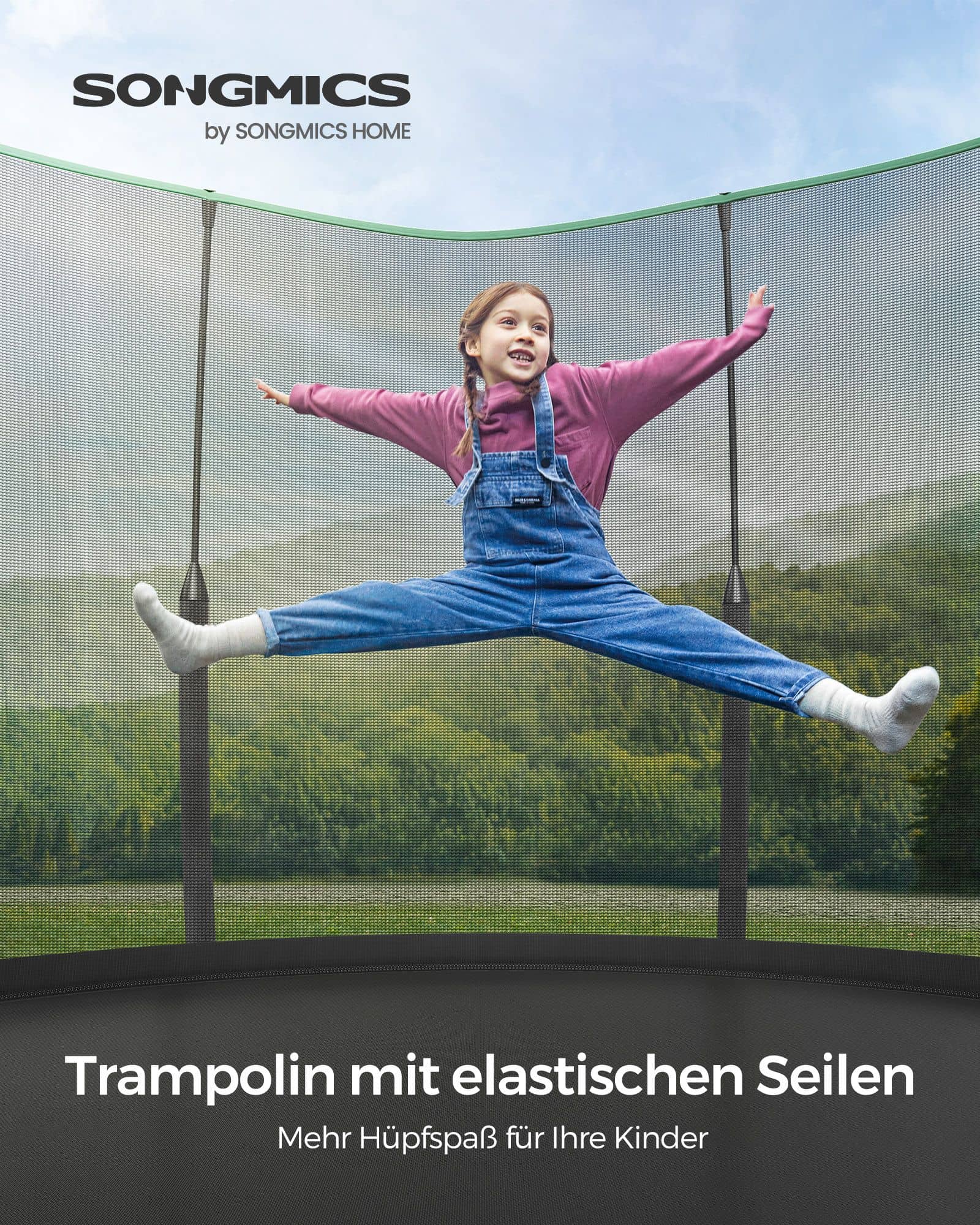 Trampolin Ø 366 cm mit Reißverschluss dschungelgrün Trampolin Ø 366 cm mit Reißverschluss dschungelgrün