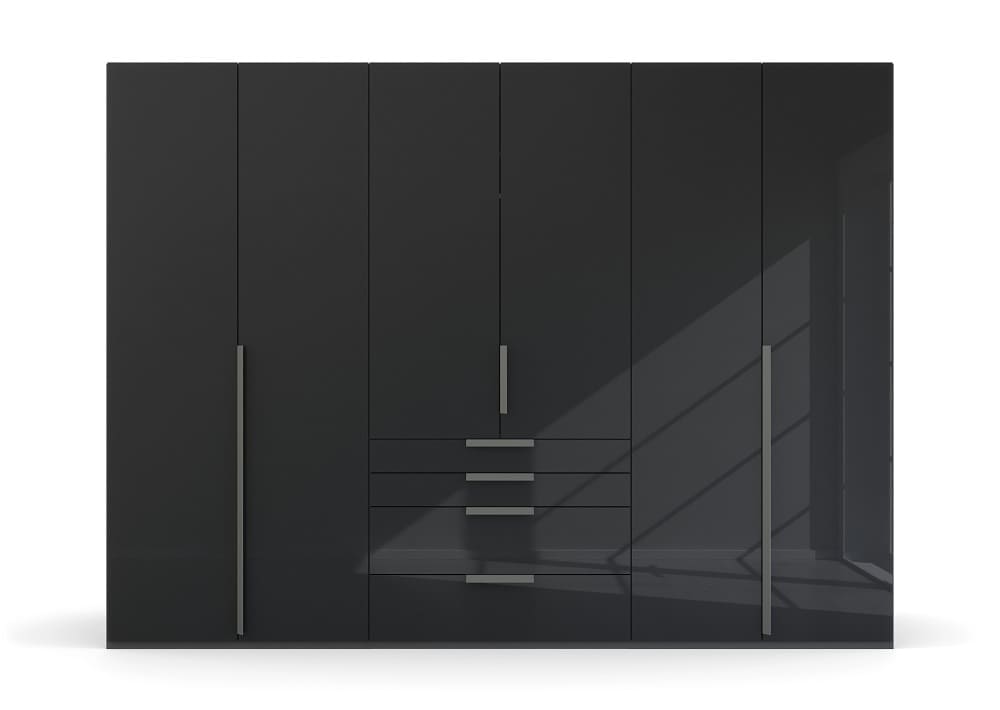 6-türiger Kleiderschrank Purisma von rauch mit Glasfront - In alpinweiß, seidengrau und graphit 6-türiger Kleiderschrank Purisma von rauch mit Glasfront - In alpinweiß, seidengrau und graphit