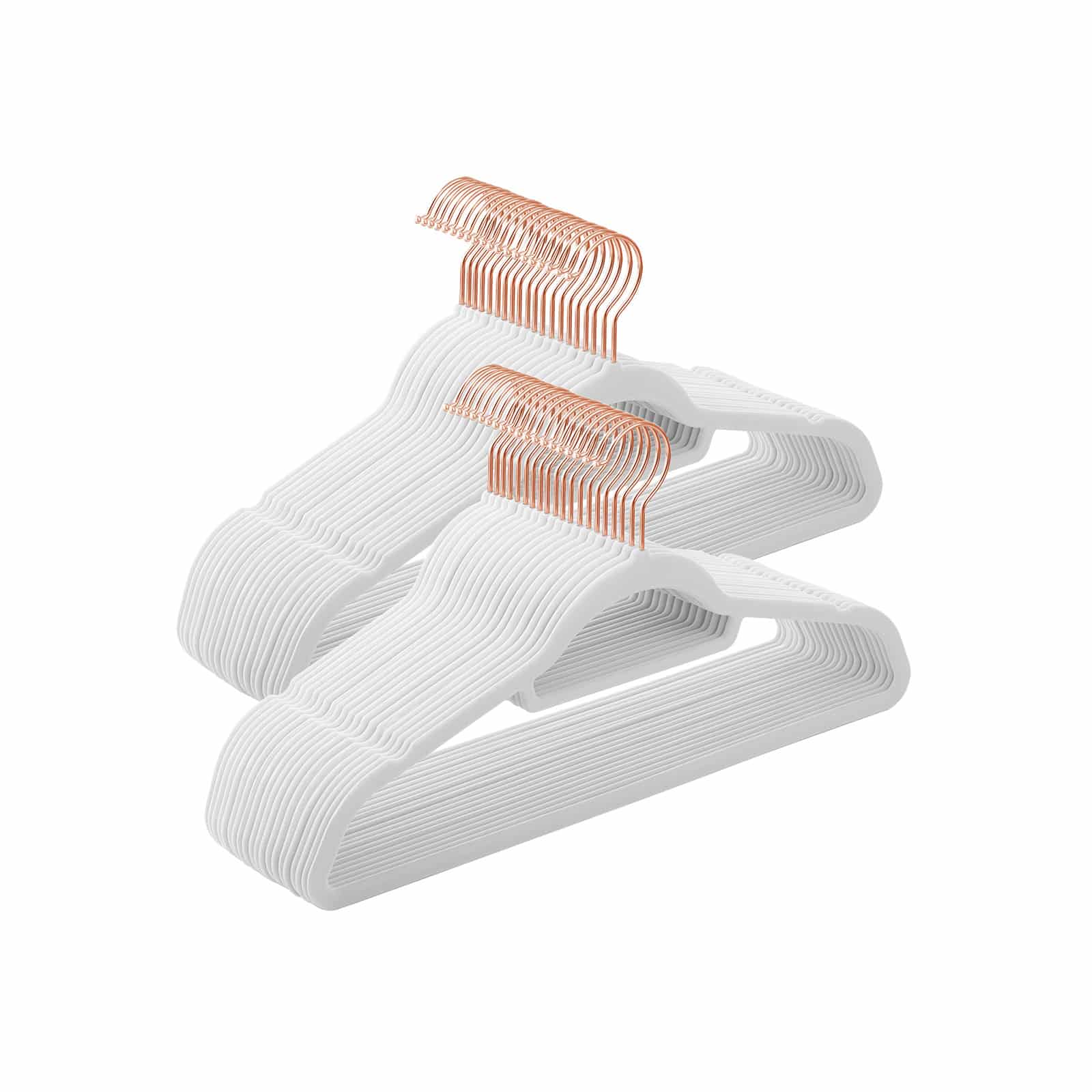 Kleiderbügel 50er Set aus Samt Weiß-CRF021W02 Kleiderbügel 50er Set aus Samt Weiß-CRF021W02