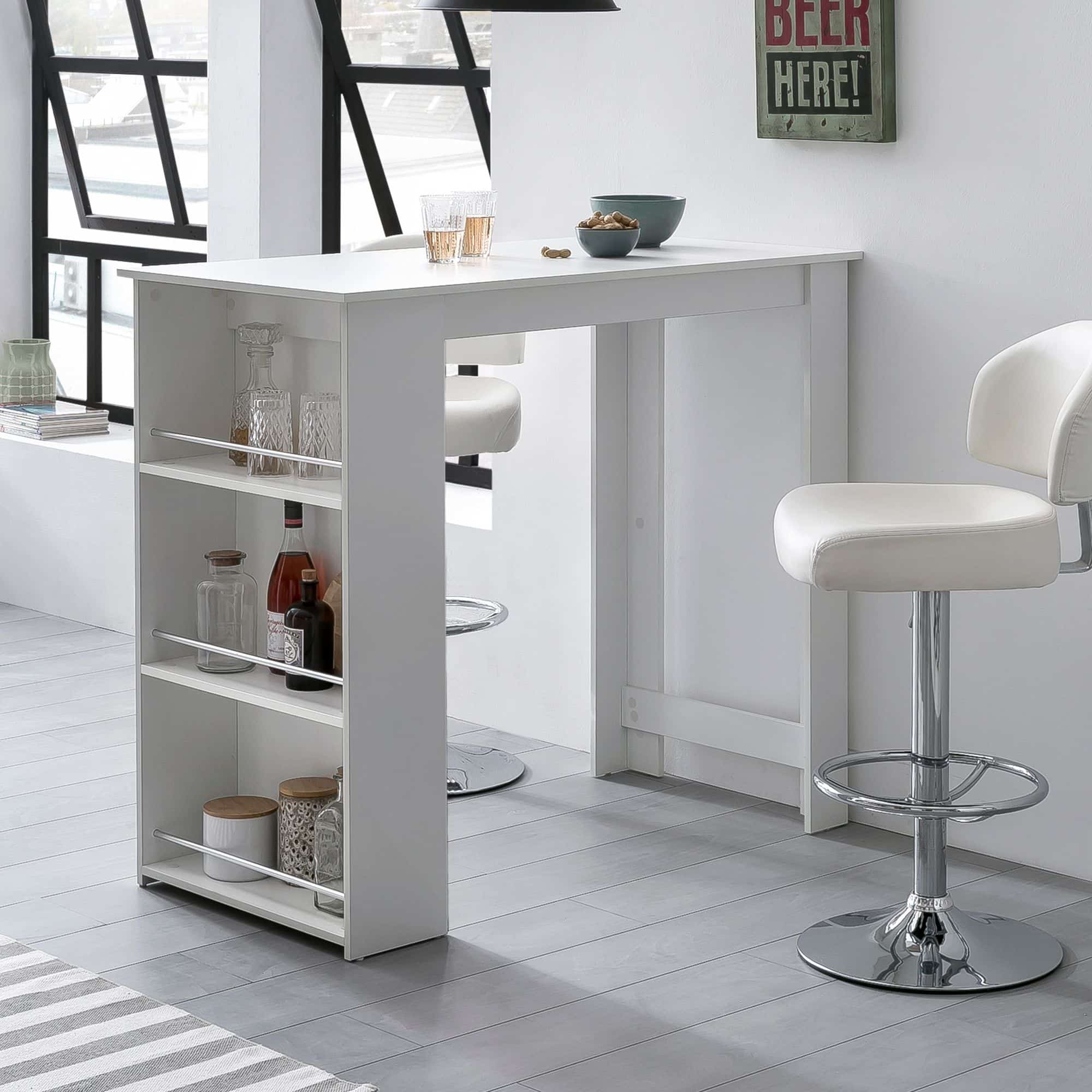 47535-WOHNLING-Bartisch-TABBY-weiss-WL5-732-WL5-732_1 Bartisch WL5.732 Weiß 120 x 107,5 x 60 cm Stehtisch Holz Küchenbartisch