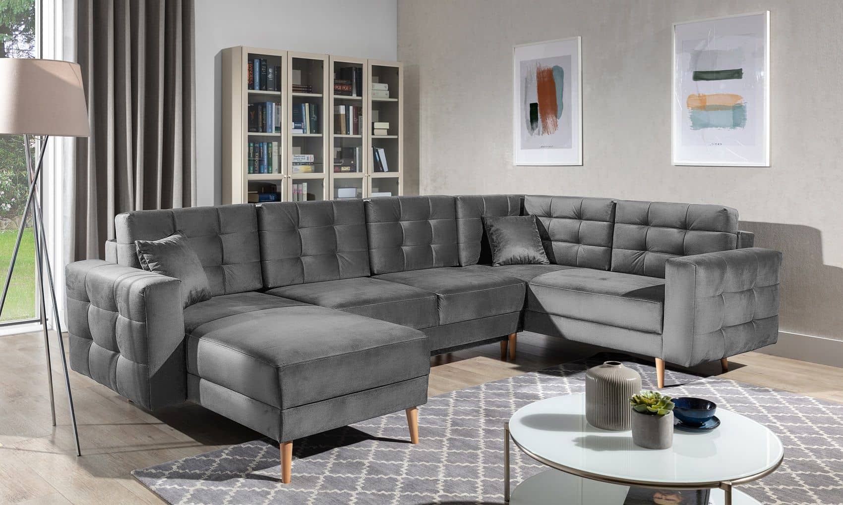 Wohnlandschaft Asgard U Grau – Sofa mit Schlaffunktion Wohnlandschaft Asgard U Grau – Sofa mit Schlaffunktion