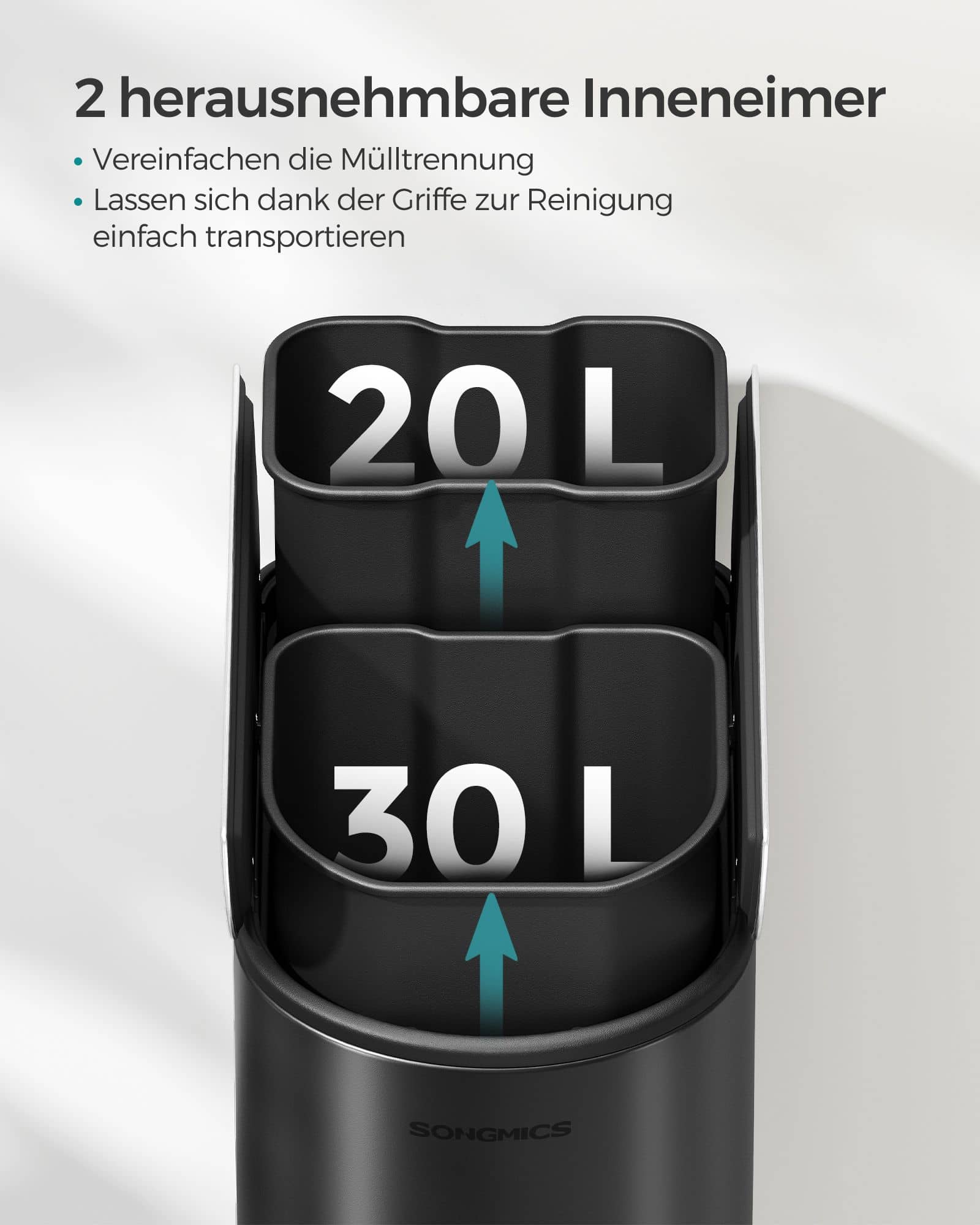 Mülltrennsystem 2 Fächer 30 L und 20 L Mülltrennsystem 2 Fächer 30 L und 20 L