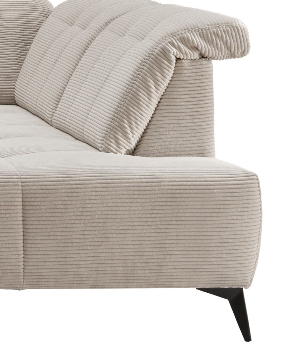 Cord Sofa beige mit Elektrofunktion: Sano Cord Sofa beige mit Elektrofunktion: Sano